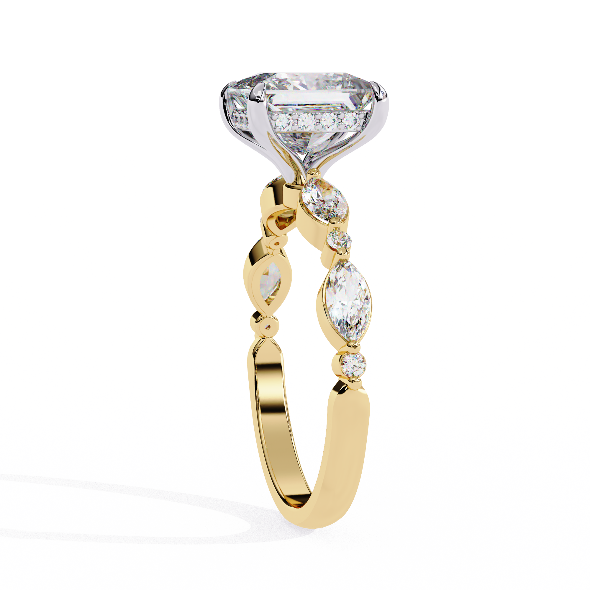 Luxury Princess Cut Diamond Ring with Vintage-Inspired