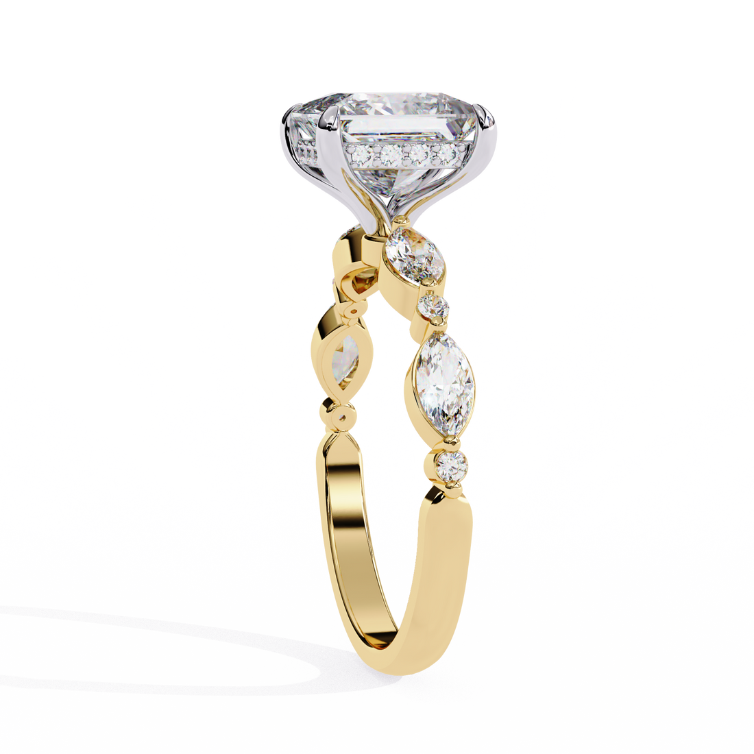 Luxury Princess Cut Diamond Ring with Vintage-Inspired