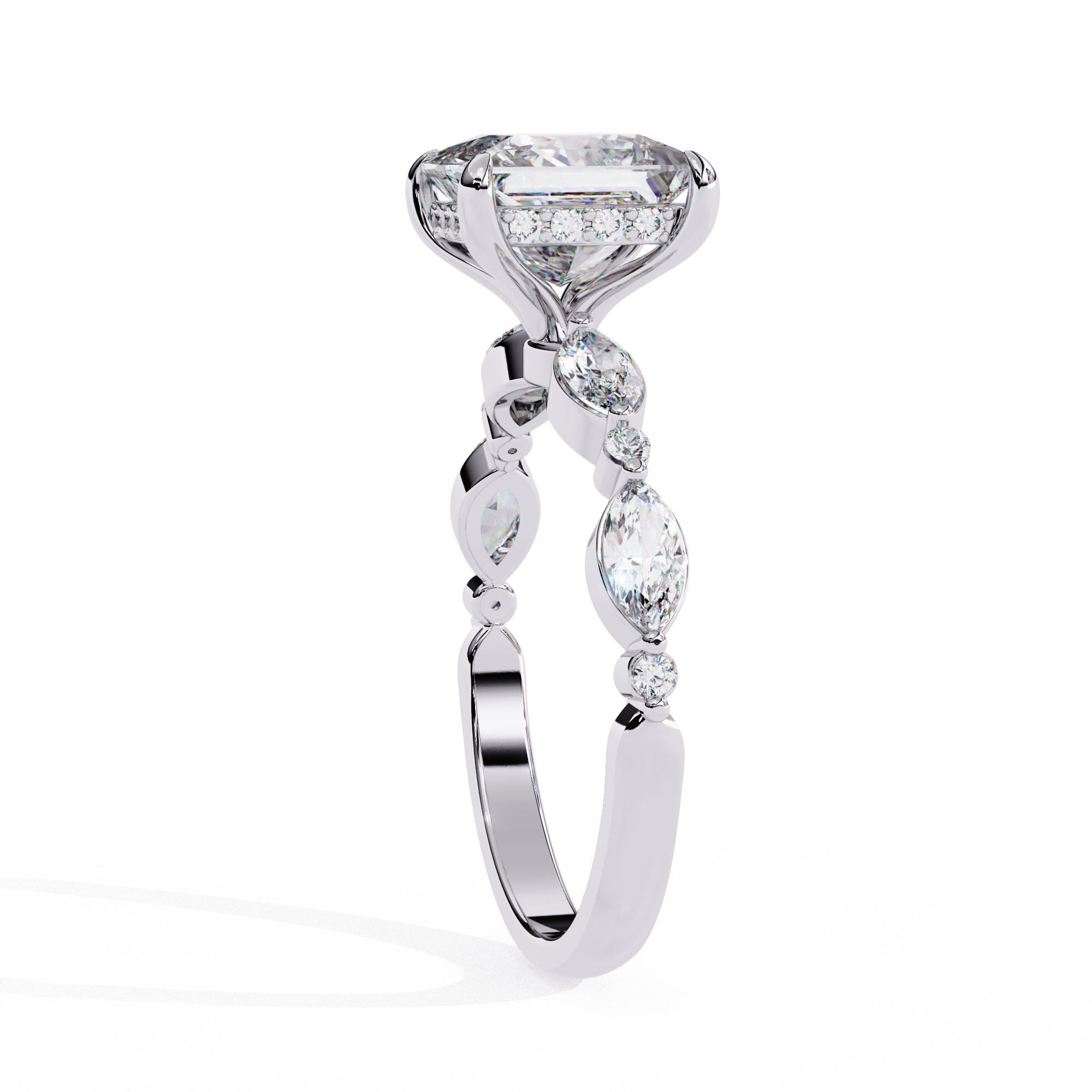 Luxury Princess Cut Diamond Ring with Vintage-Inspired