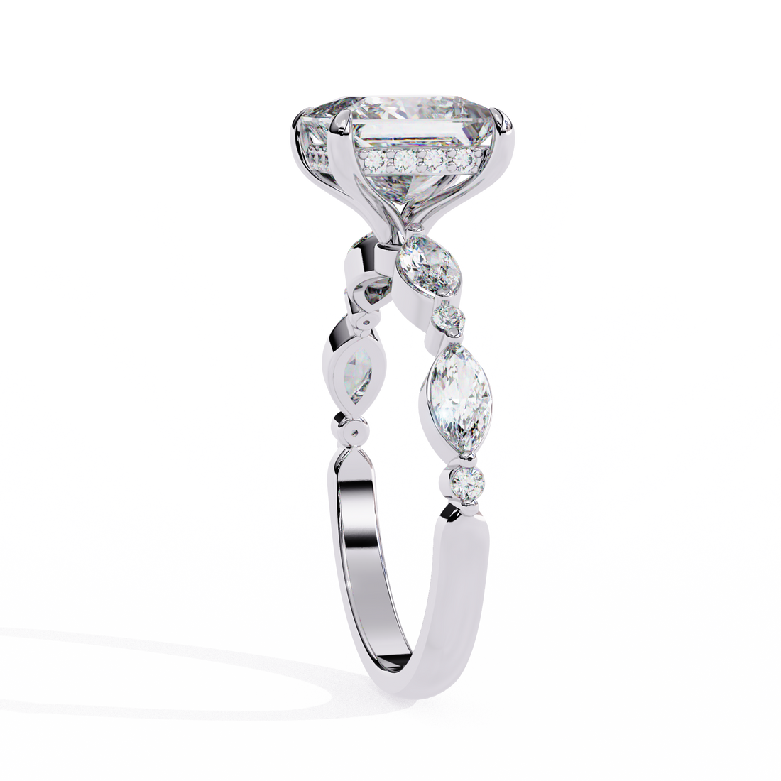 Luxury Princess Cut Diamond Ring with Vintage-Inspired