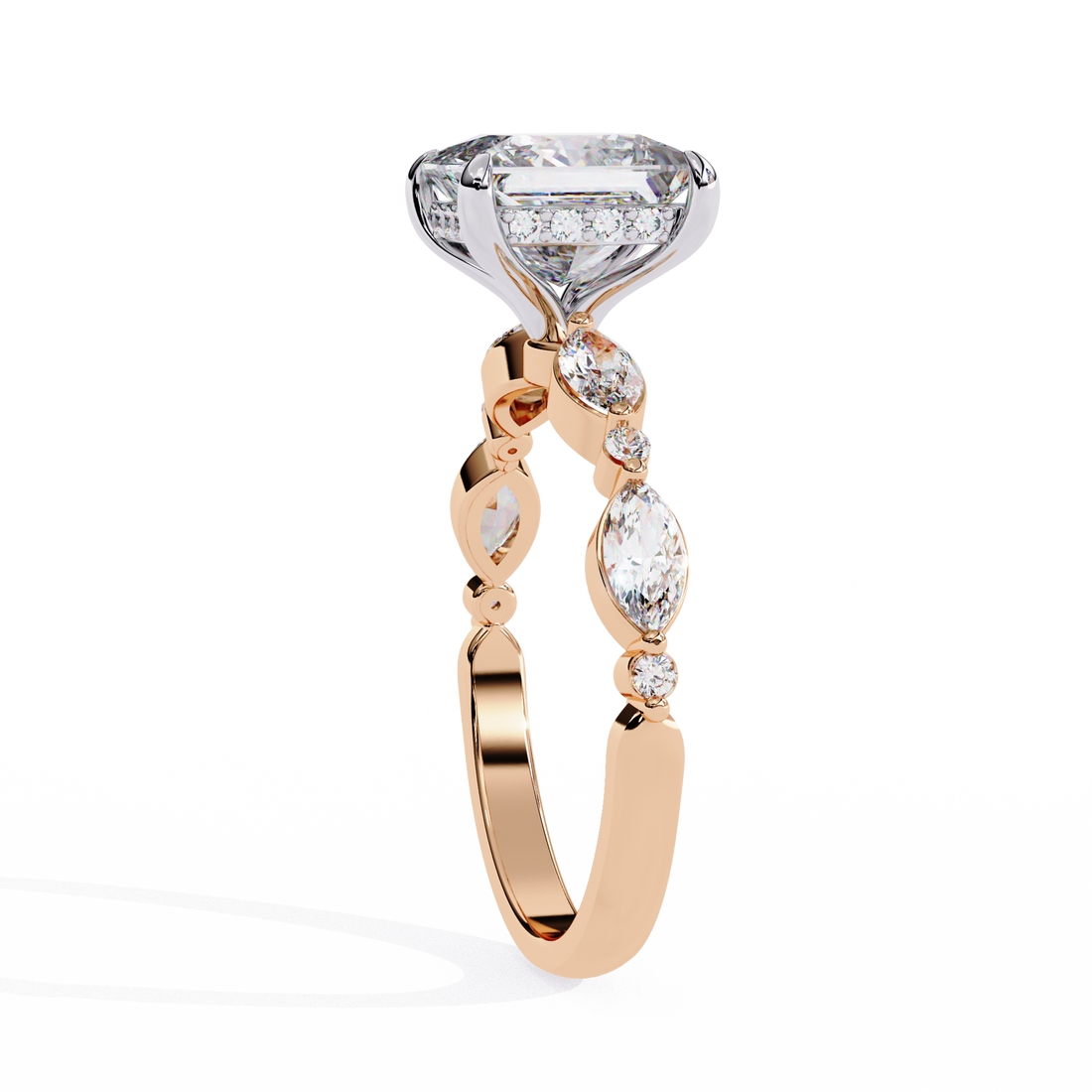 Luxury Princess Cut Diamond Ring with Vintage-Inspired