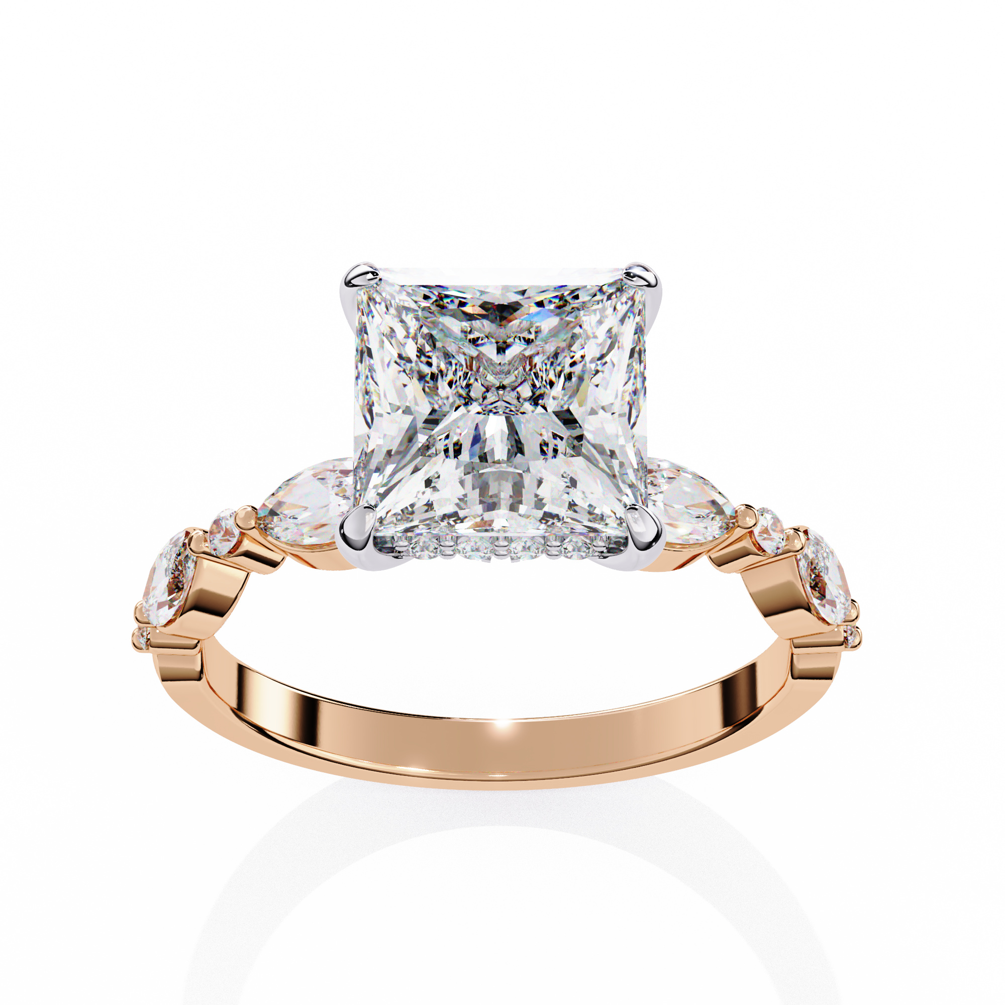 Luxury Princess Cut Diamond Ring with Vintage-Inspired
