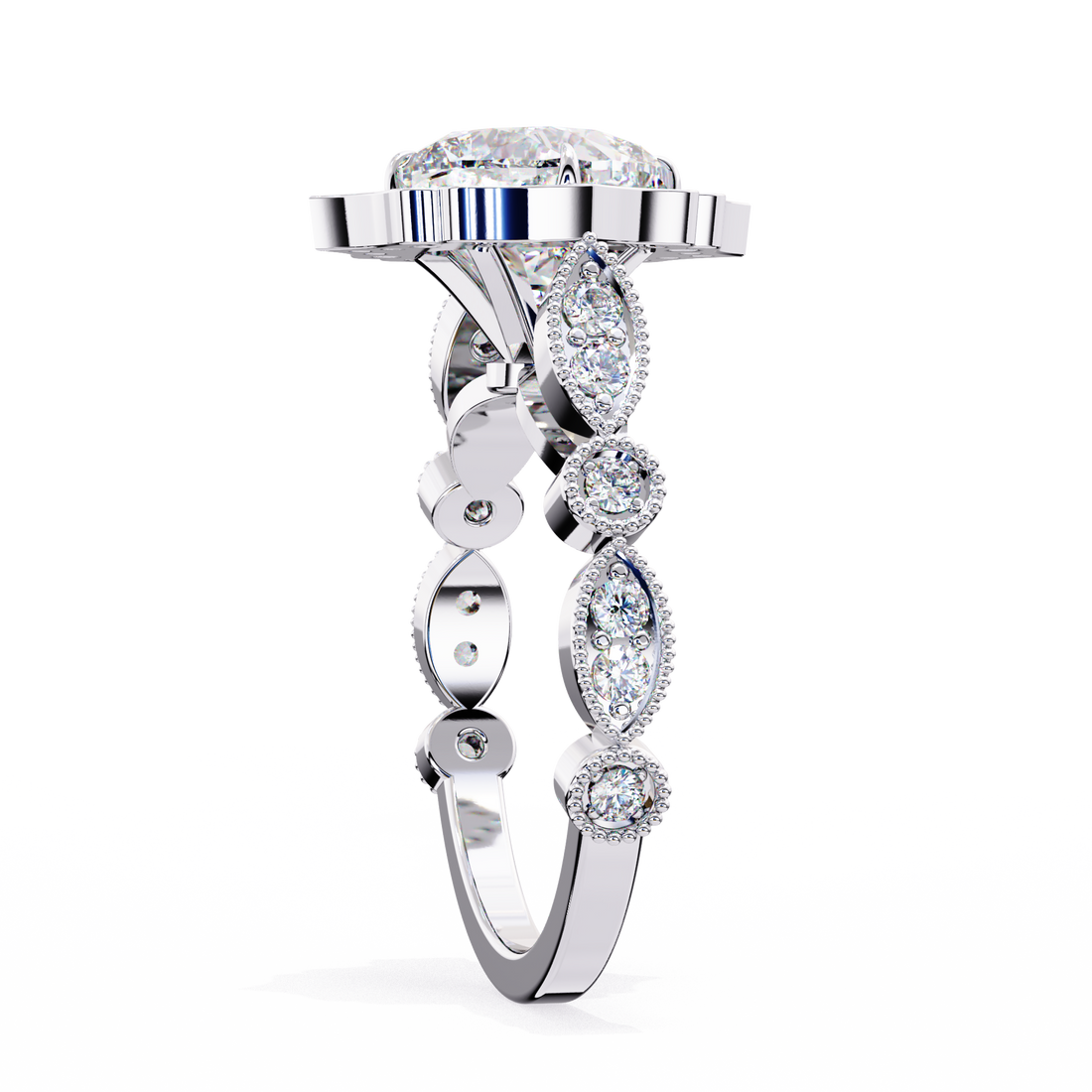 Royal Style Cushion Lab Grown Diamond Diamond  Ring
