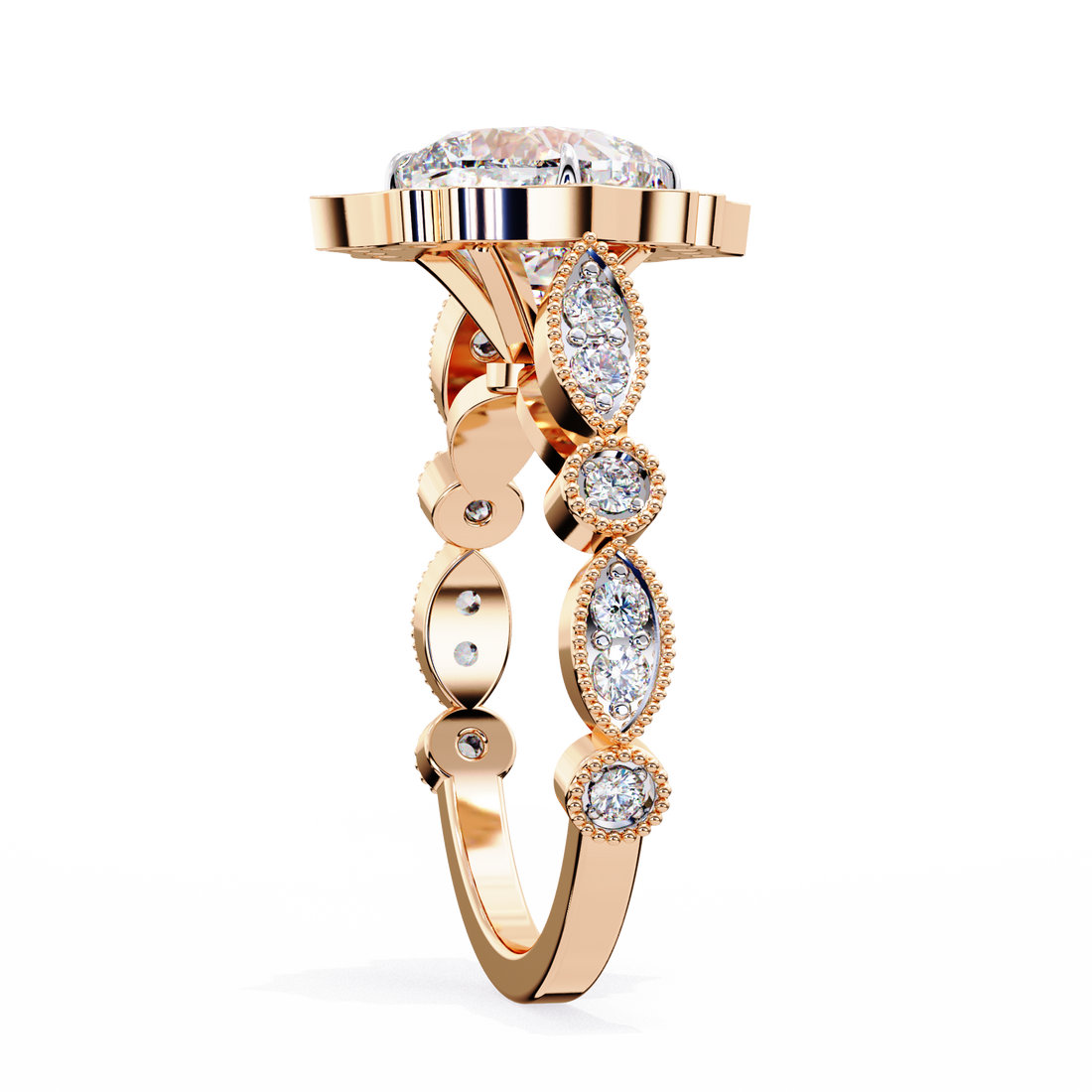 Royal Style Cushion Lab Grown Diamond Diamond  Ring