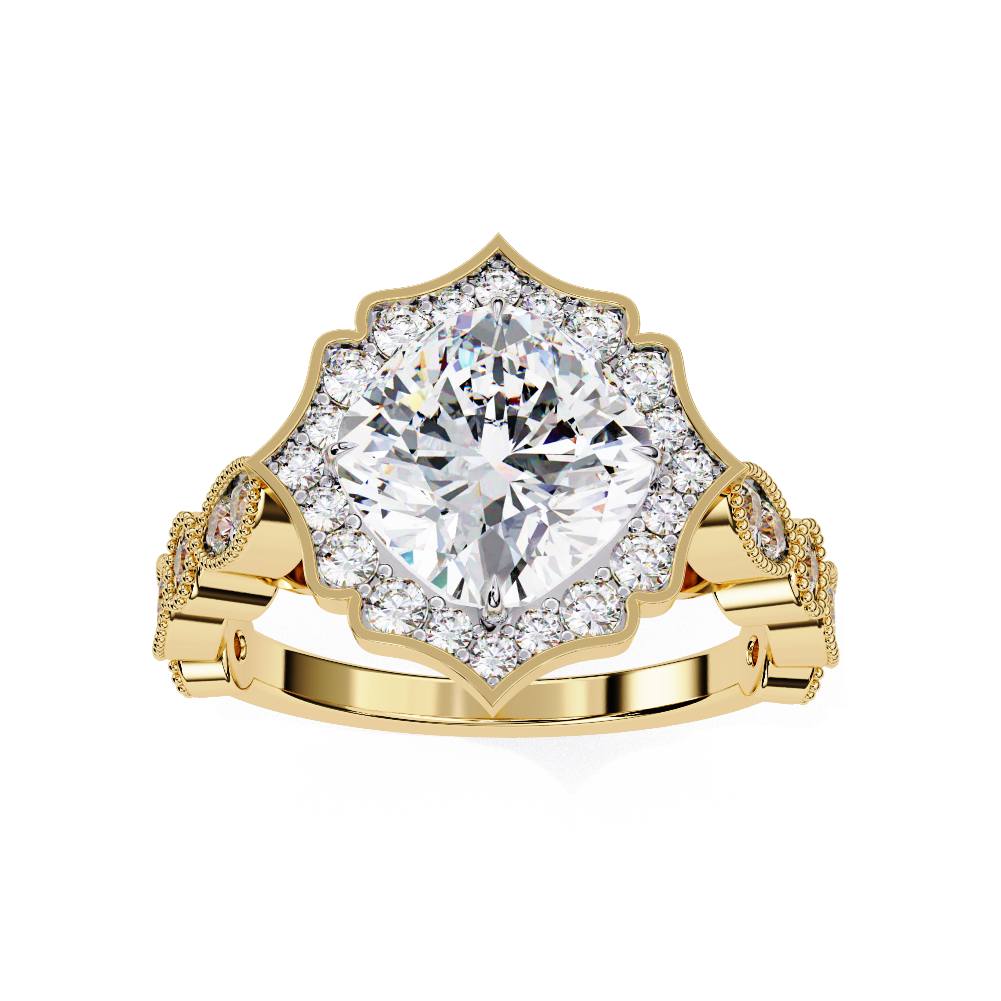 Royal Style Cushion Lab Grown Diamond Diamond  Ring