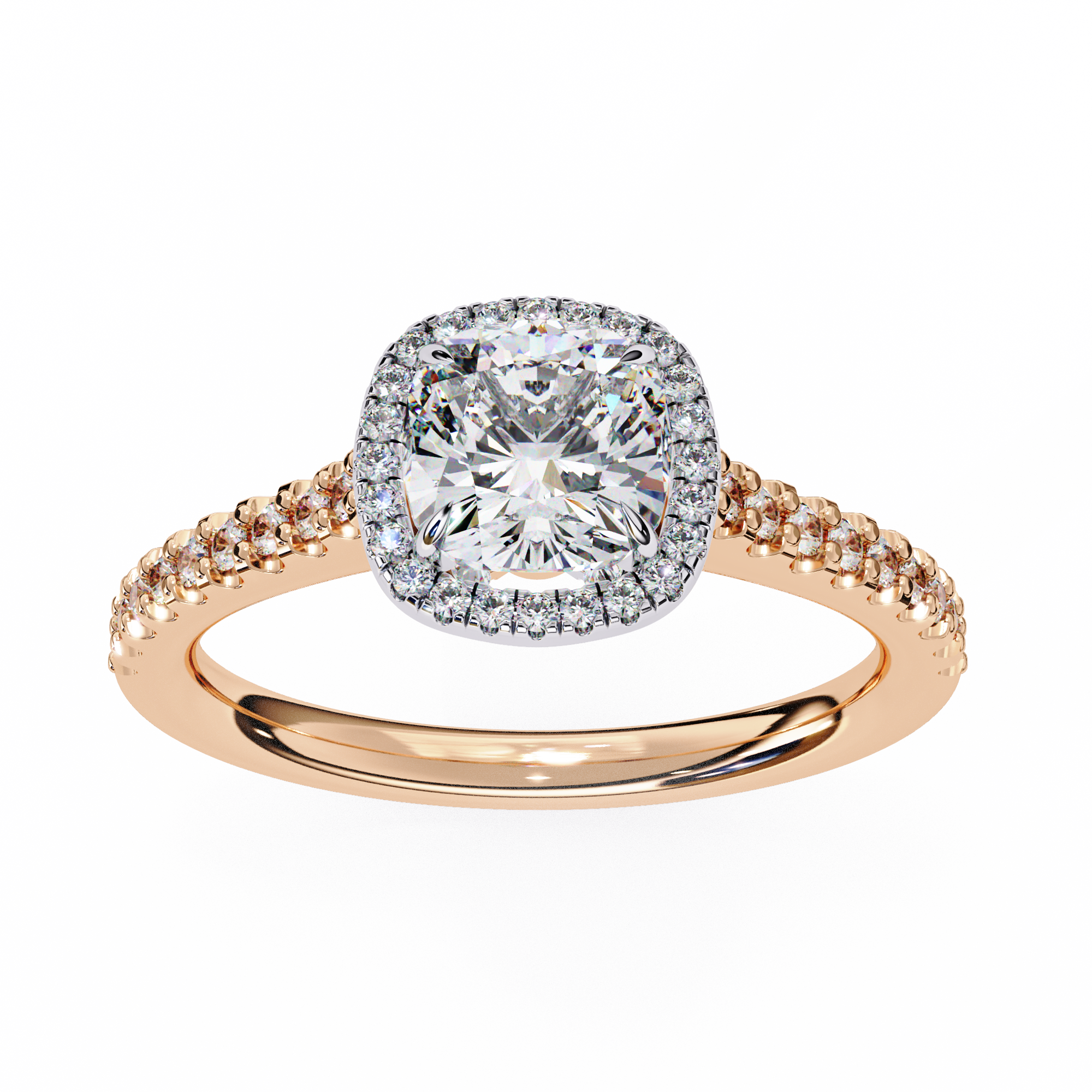 Cushion Halo Lab Grown Diamond Ring