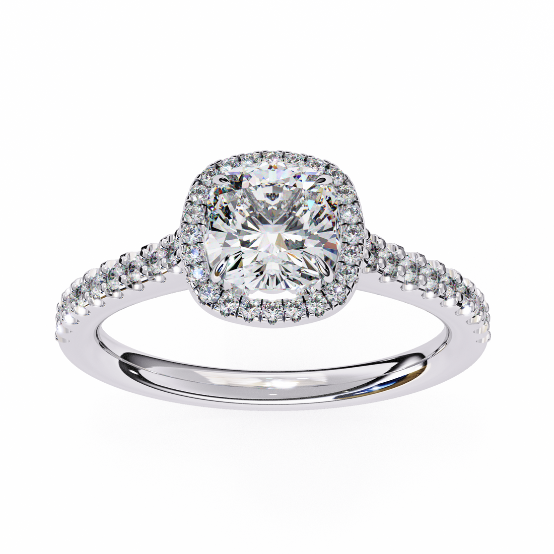 Cushion Halo Lab Grown Diamond Ring