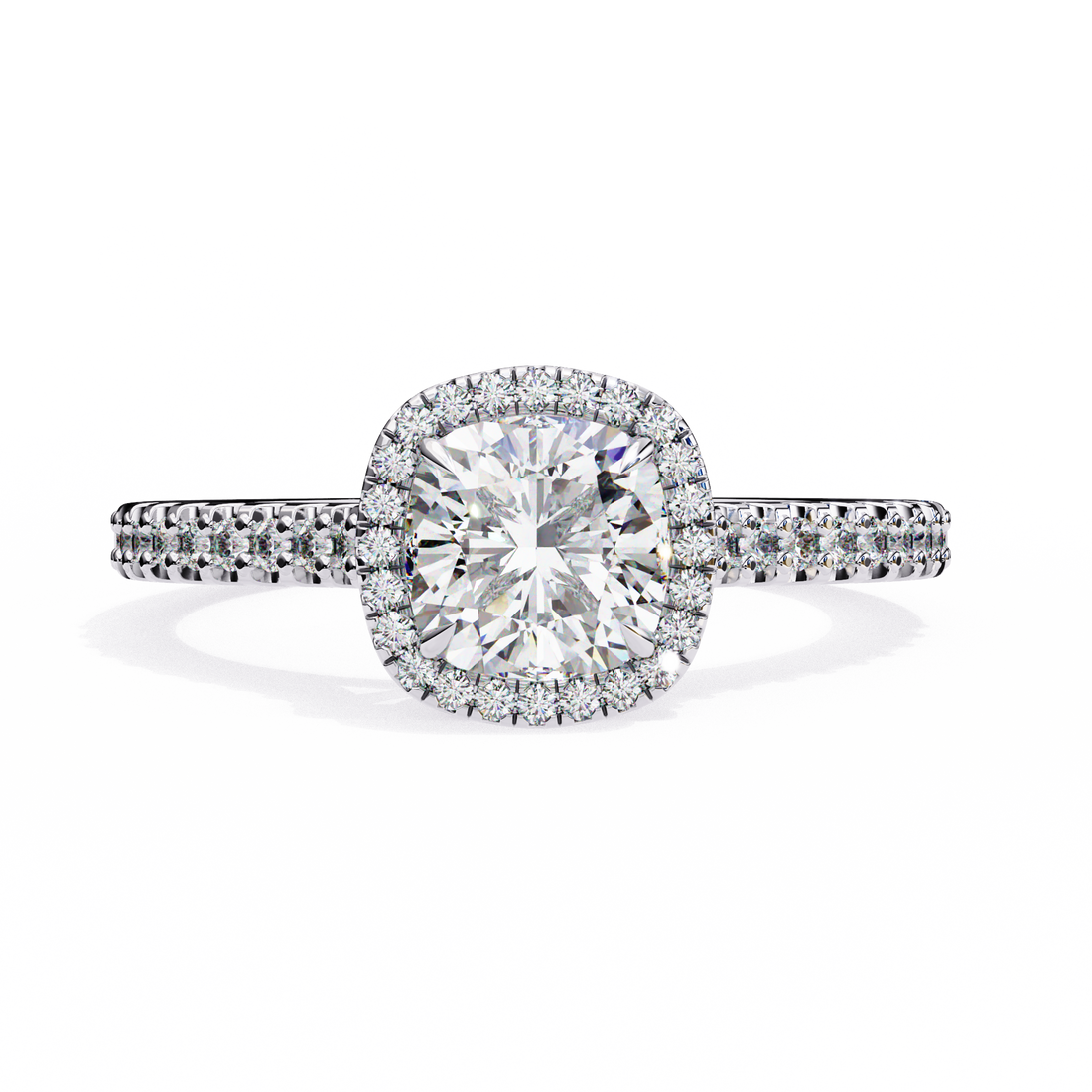 Cushion Halo Lab Grown Diamond Ring