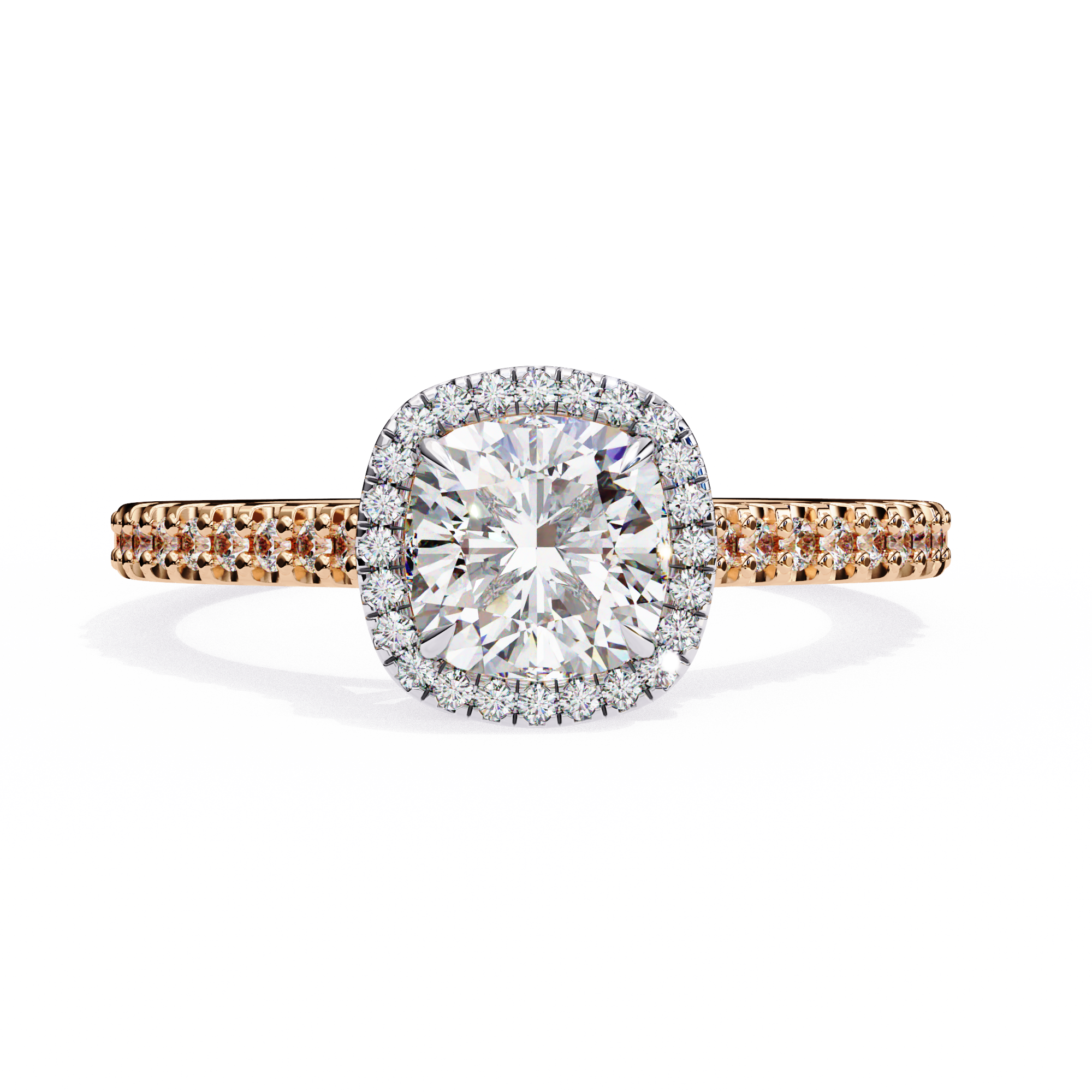 Cushion Halo Lab Grown Diamond Ring