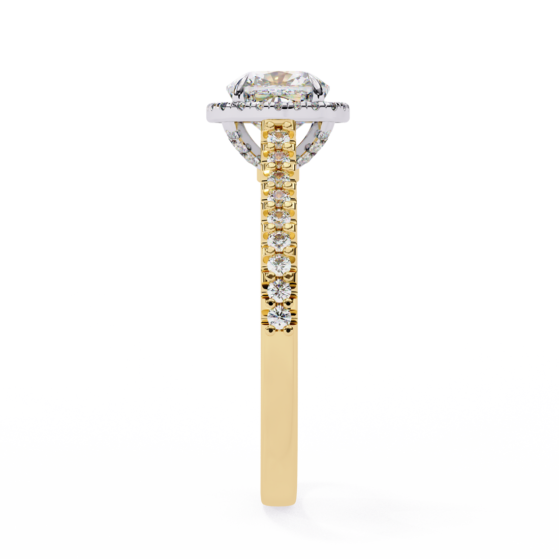 Cushion Halo Lab Grown Diamond Ring