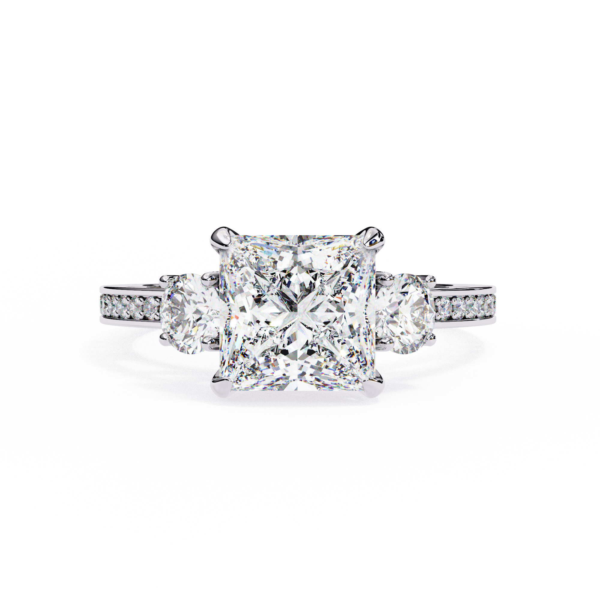 Princess Cut Three Diamond lab Grown Ring