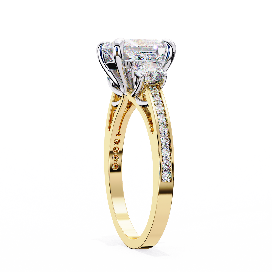 Princess Cut Three Diamond lab Grown Ring