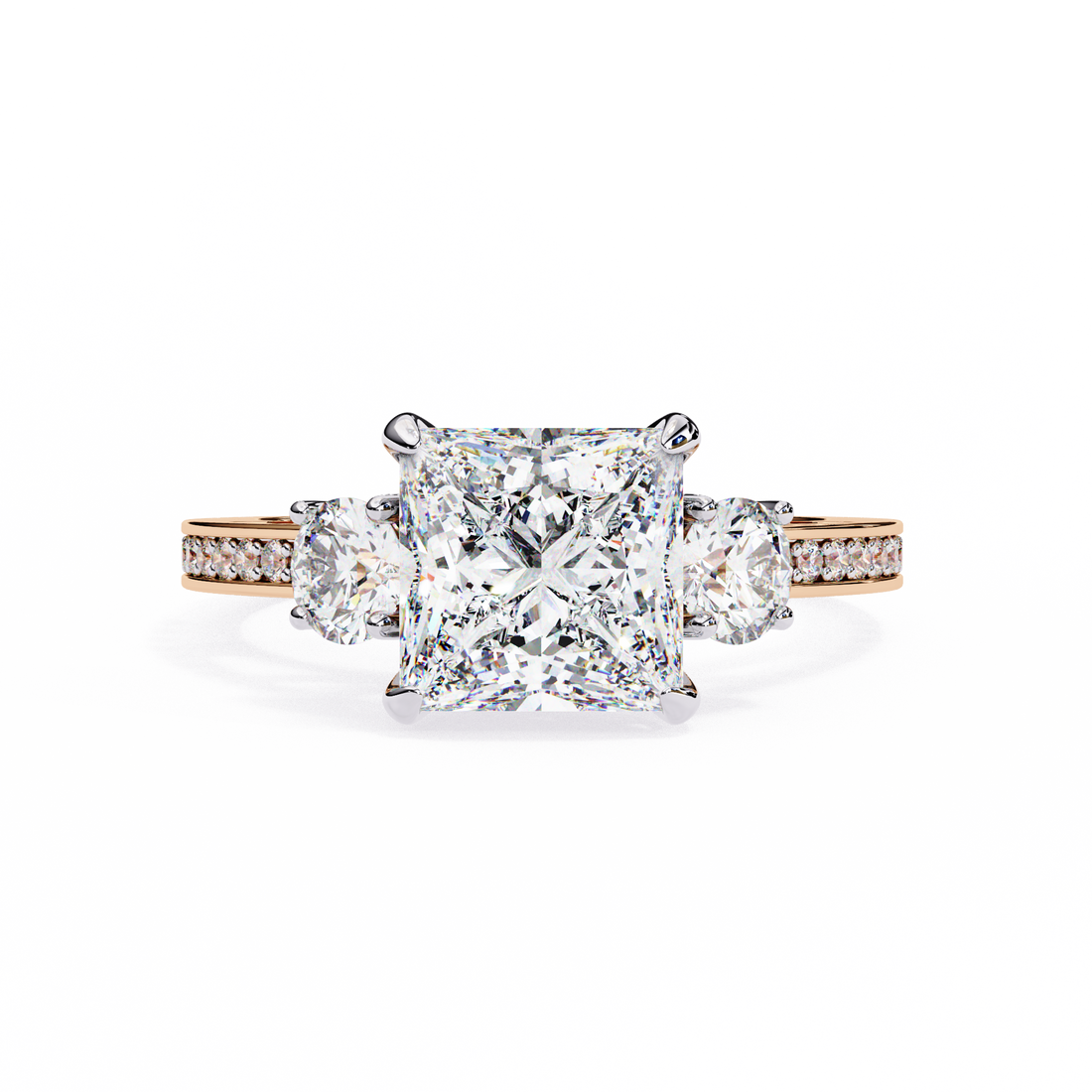 Princess Cut Three Diamond lab Grown Ring