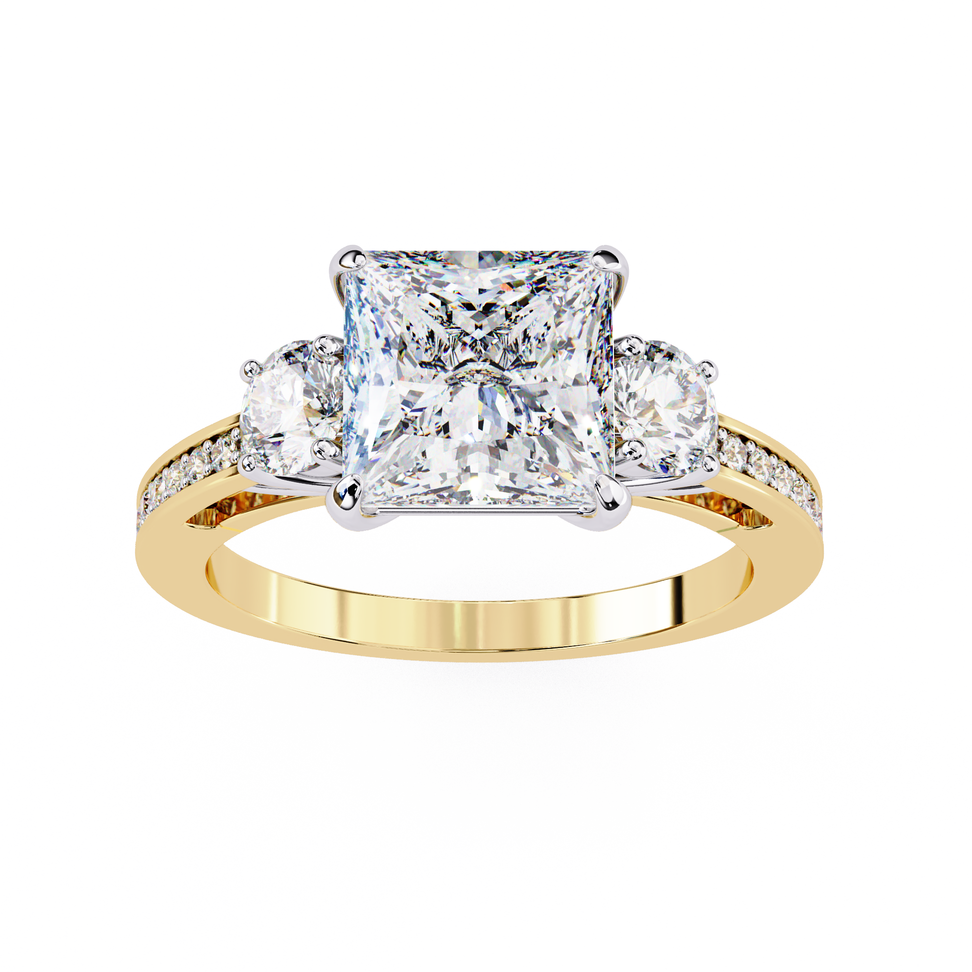 Princess Cut Three Diamond lab Grown Ring