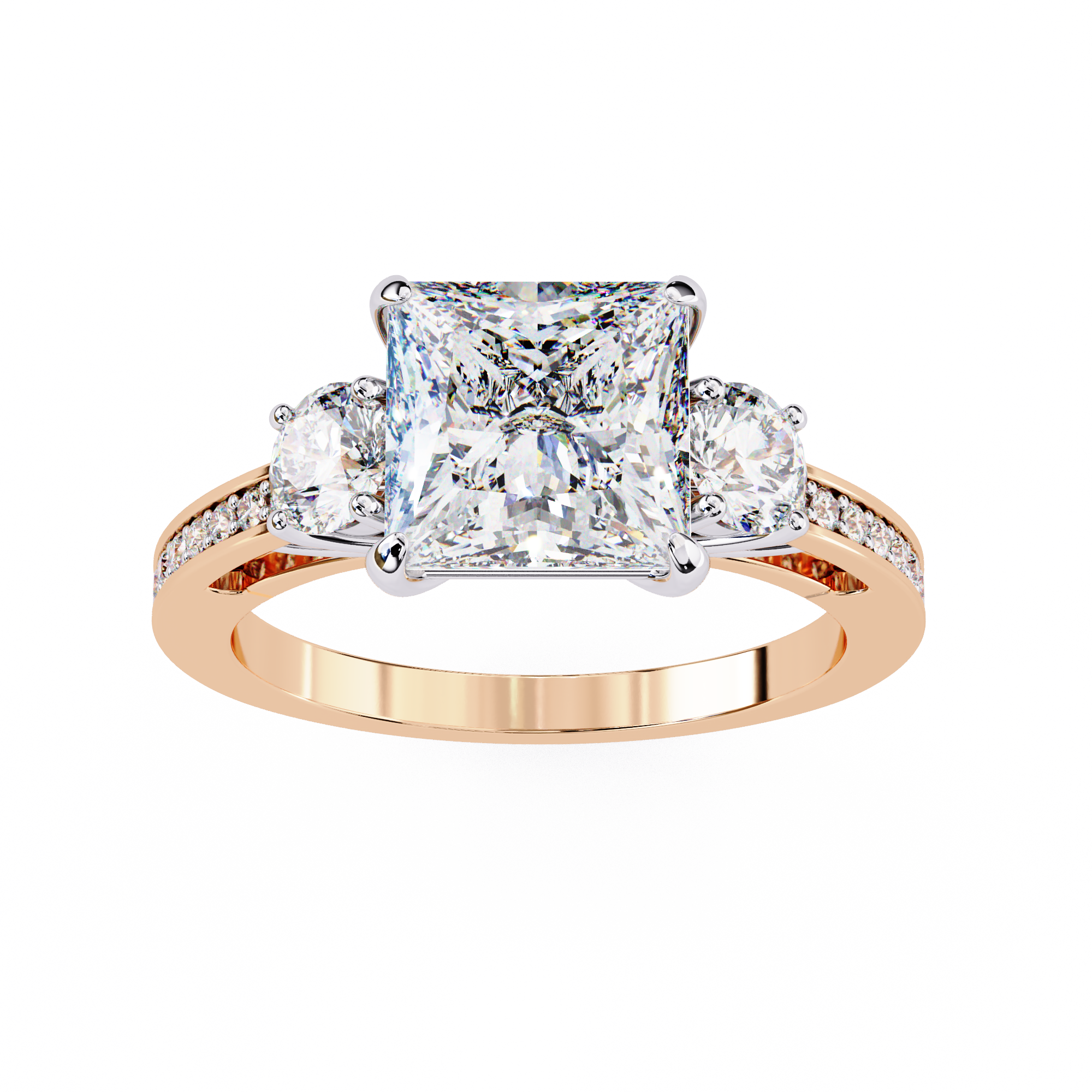 Princess Cut Three Diamond lab Grown Ring