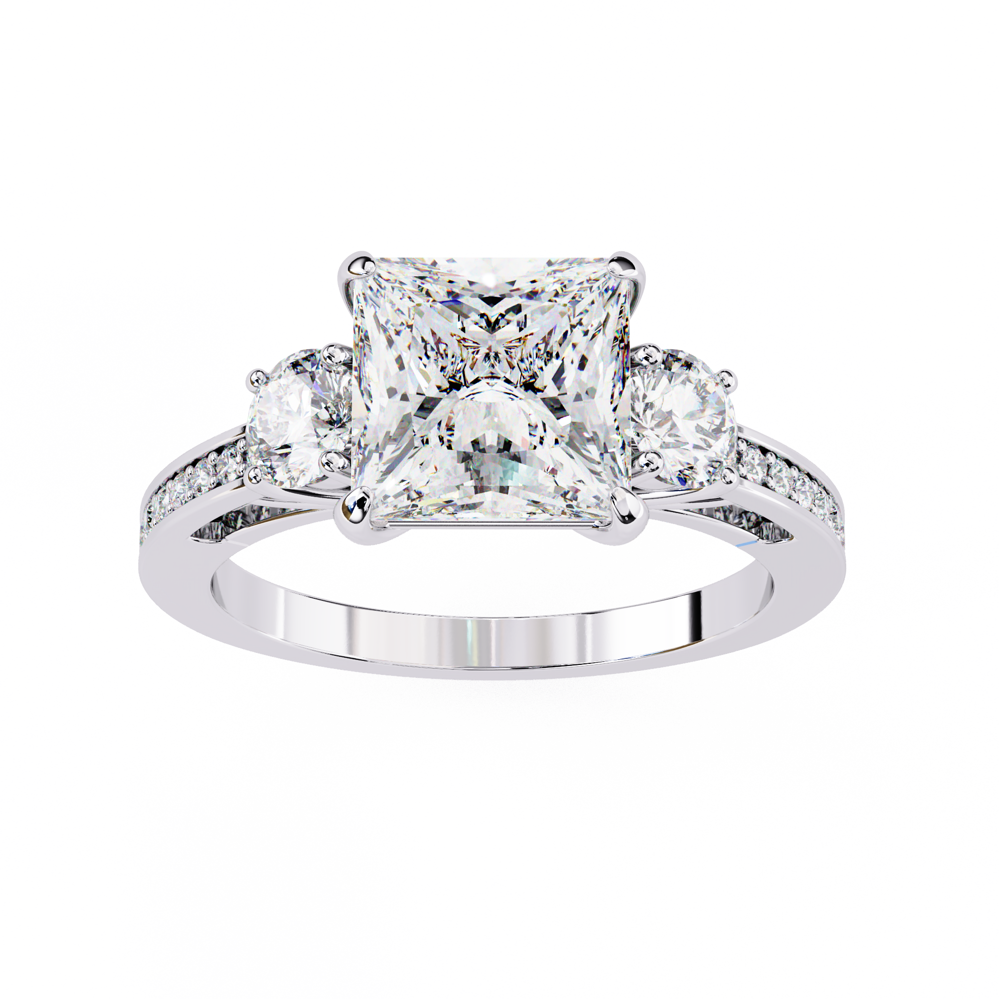 Princess Cut Three Diamond lab Grown Ring