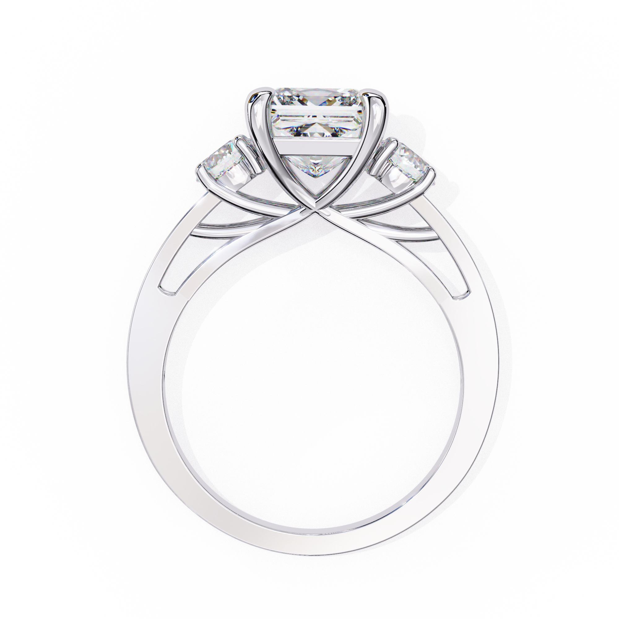 Princess Cut Three Diamond lab Grown Ring