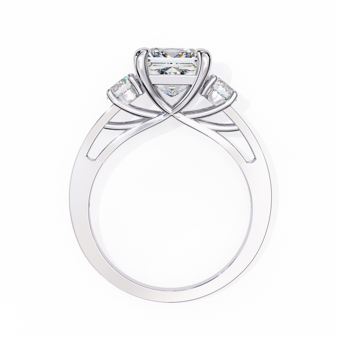 Princess Cut Three Diamond lab Grown Ring