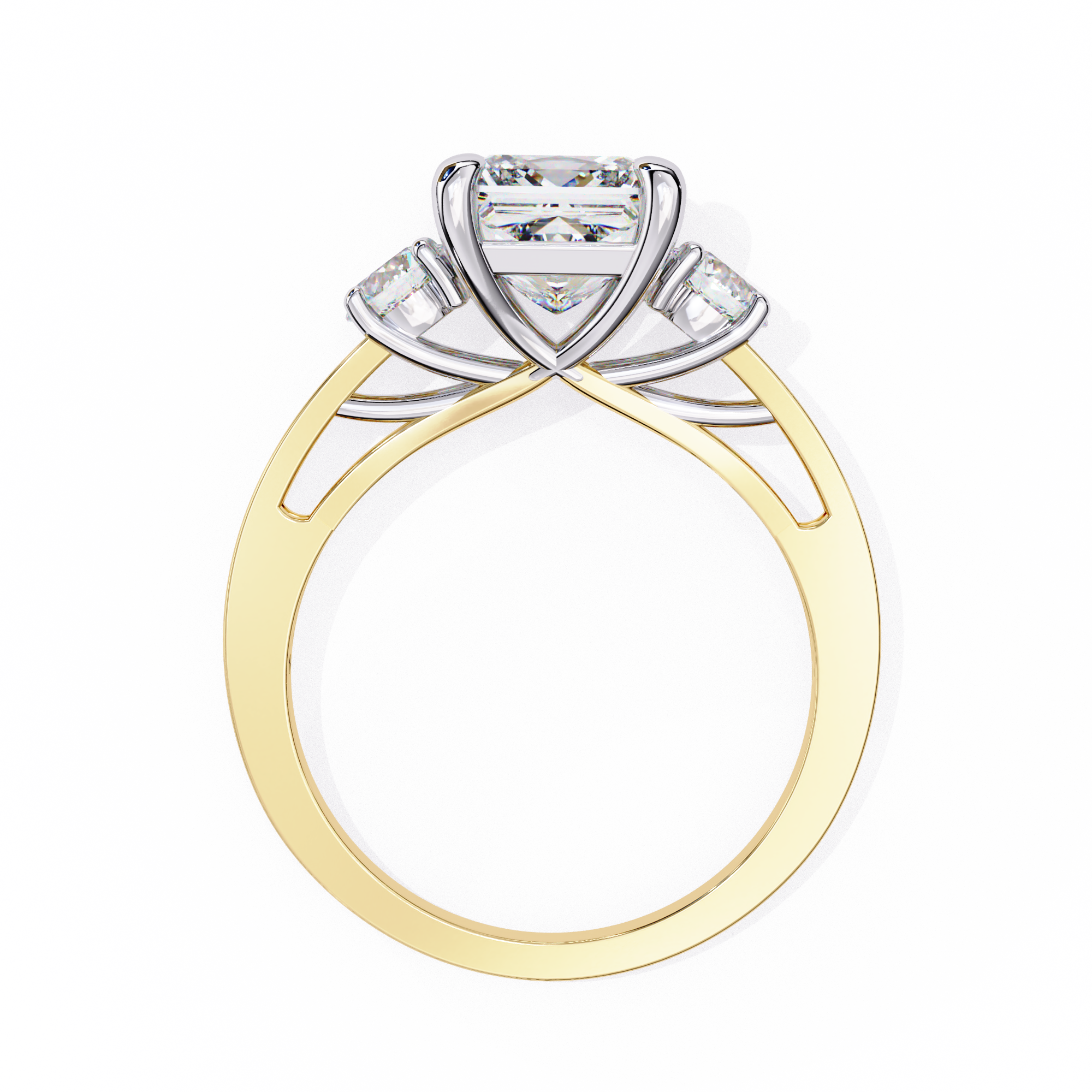 Princess Cut Three Diamond lab Grown Ring