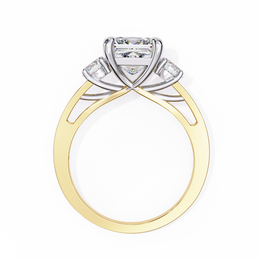 Princess Cut Three Diamond lab Grown Ring