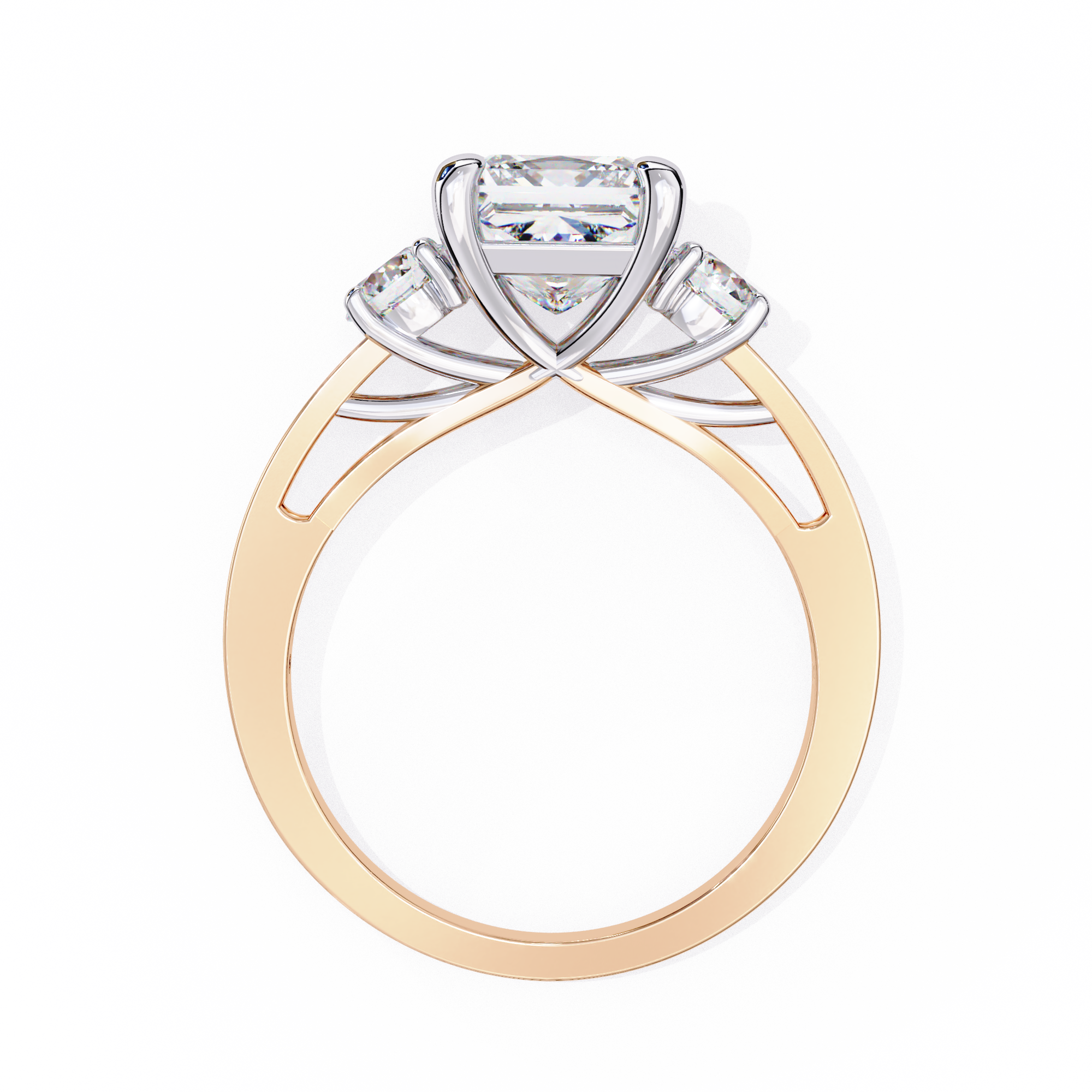 Princess Cut Three Diamond lab Grown Ring