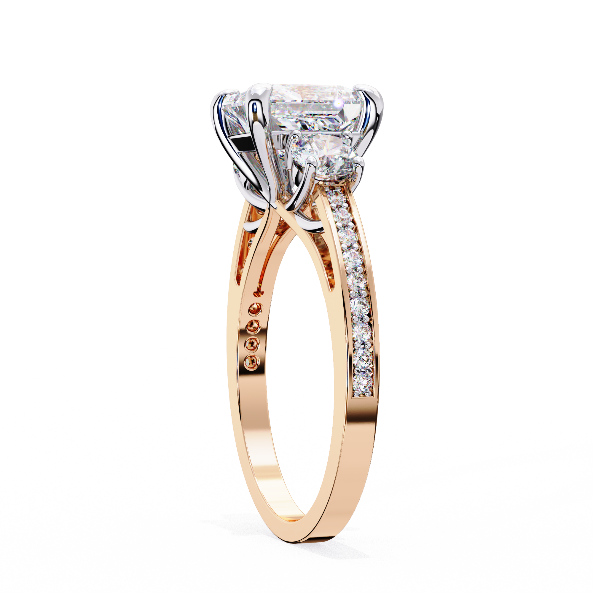 Princess Cut Three Diamond lab Grown Ring