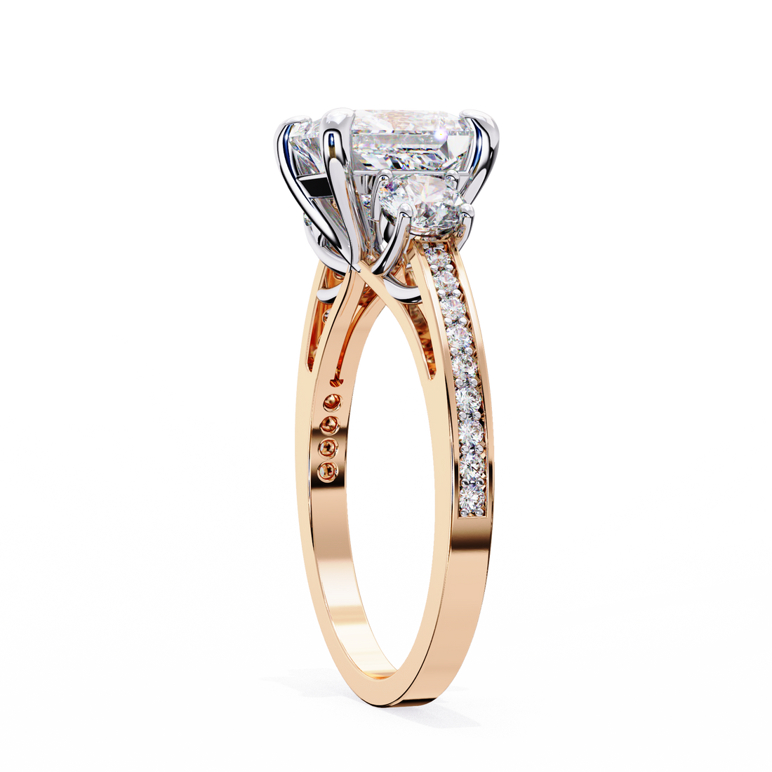 Princess Cut Three Diamond lab Grown Ring