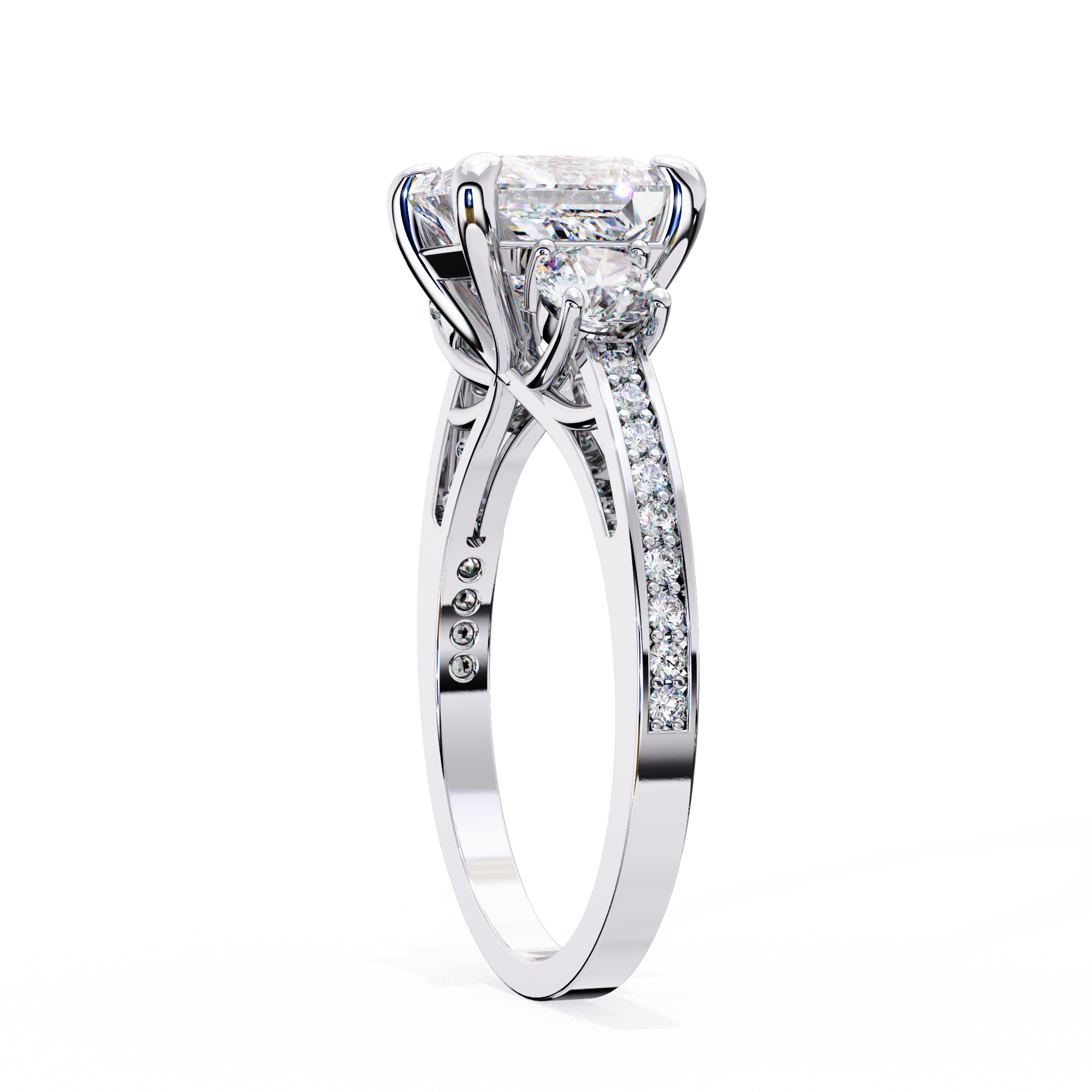 Princess Cut Three Diamond lab Grown Ring