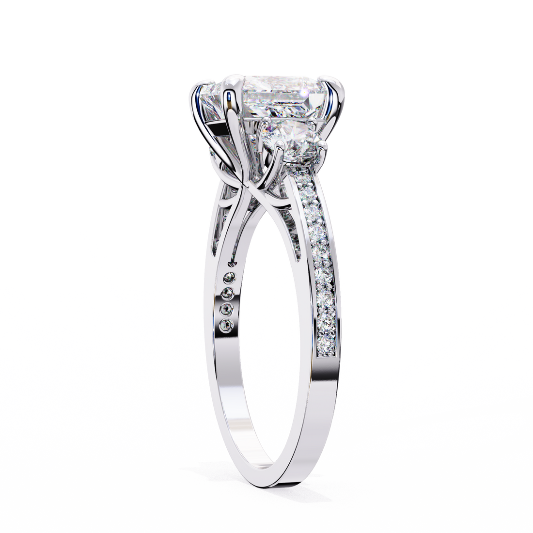 Princess Cut Three Diamond lab Grown Ring