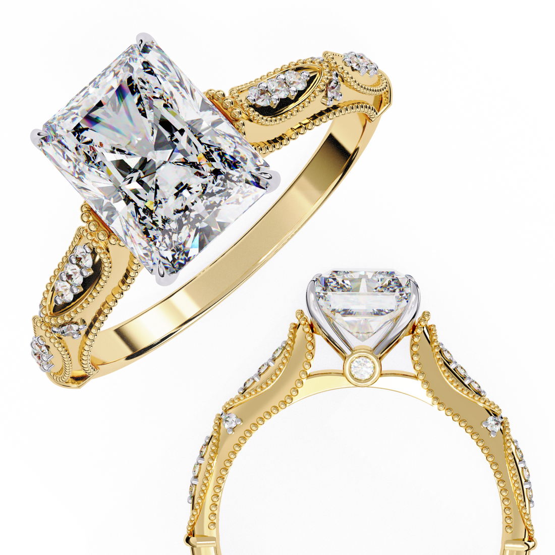 Celestial Throne Radiant Diamond Ring