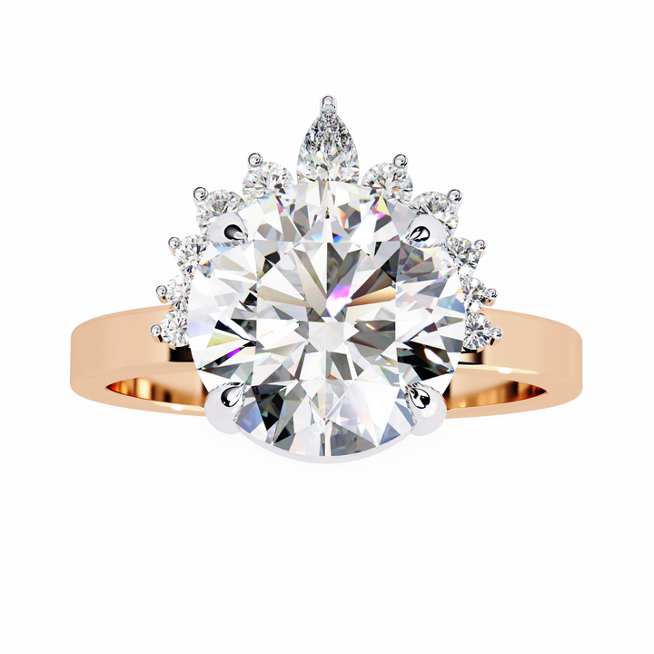 Luxe Halo Starburst Lab Diamond Ring