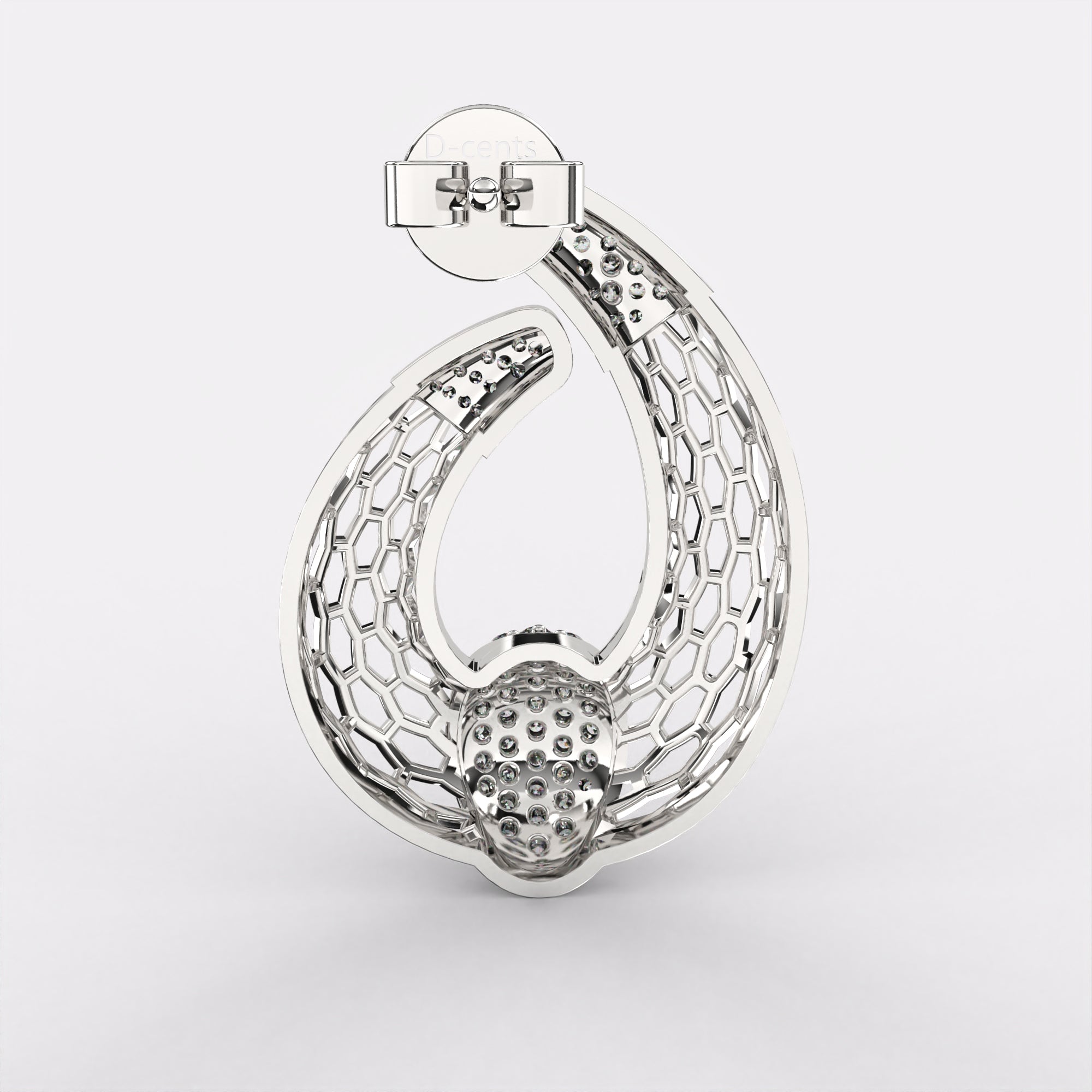 Geometric Glint Diamond Drop Earrings in 925 Silver