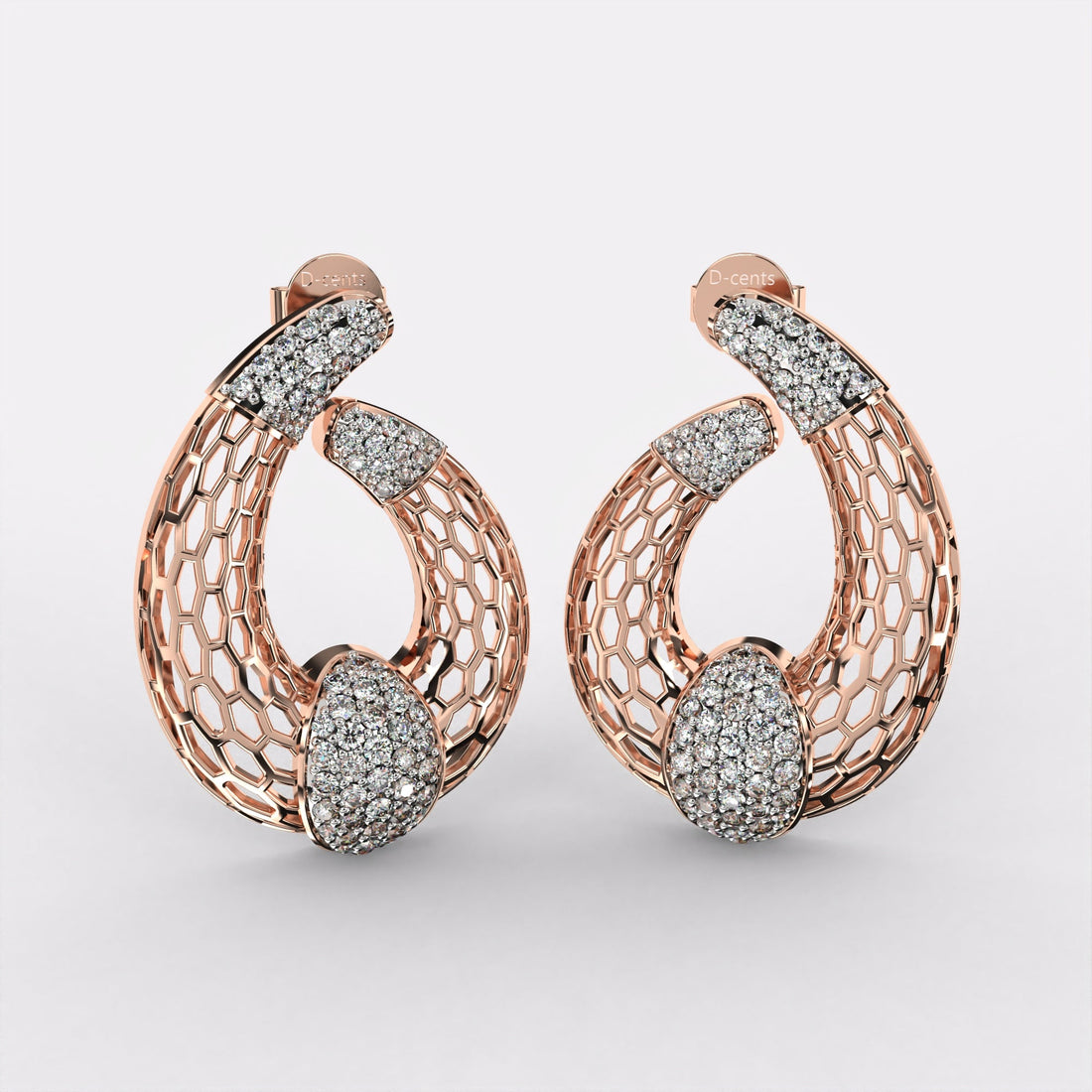 Geometric Glint Diamond Drop Earrings