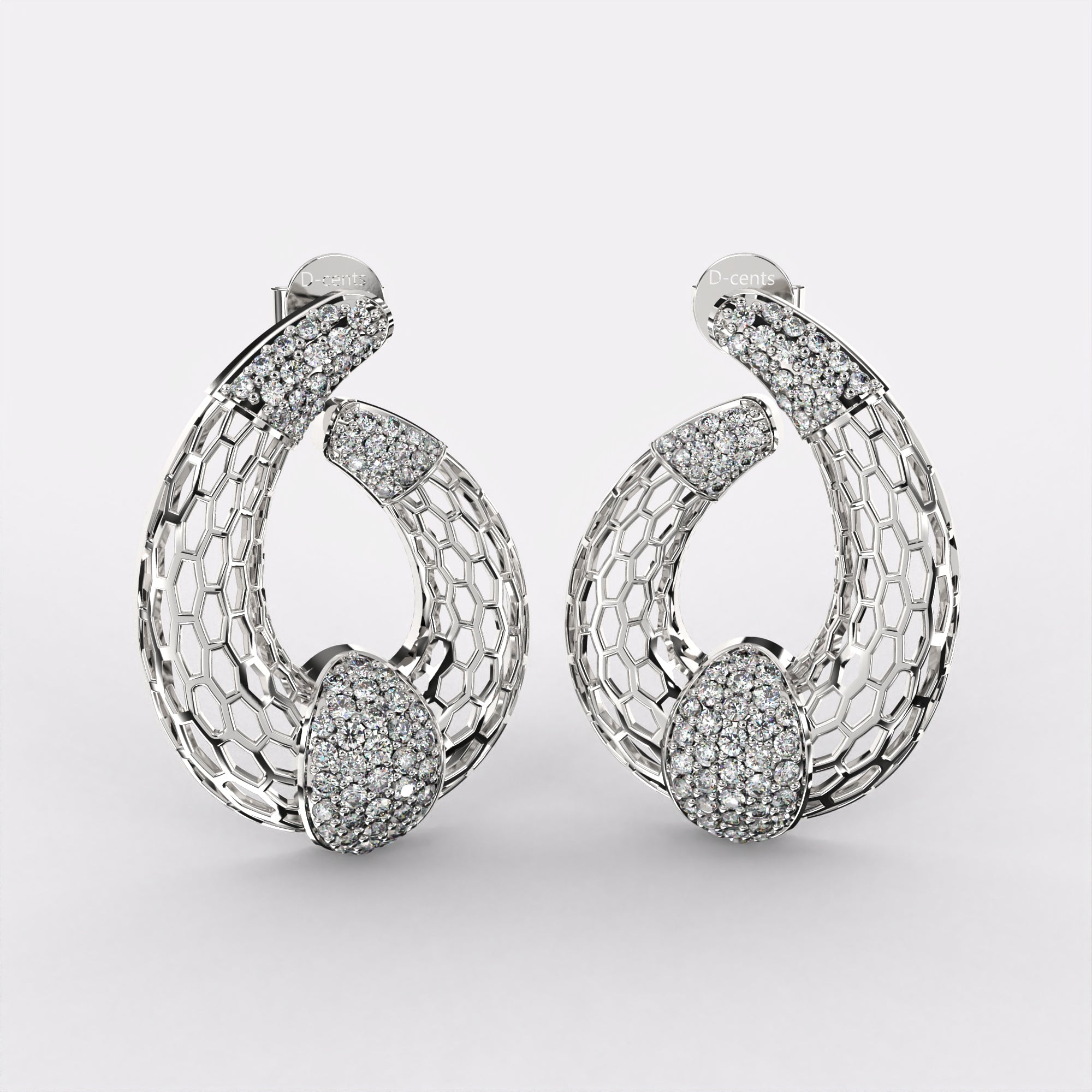 Geometric Glint Diamond Drop Earrings