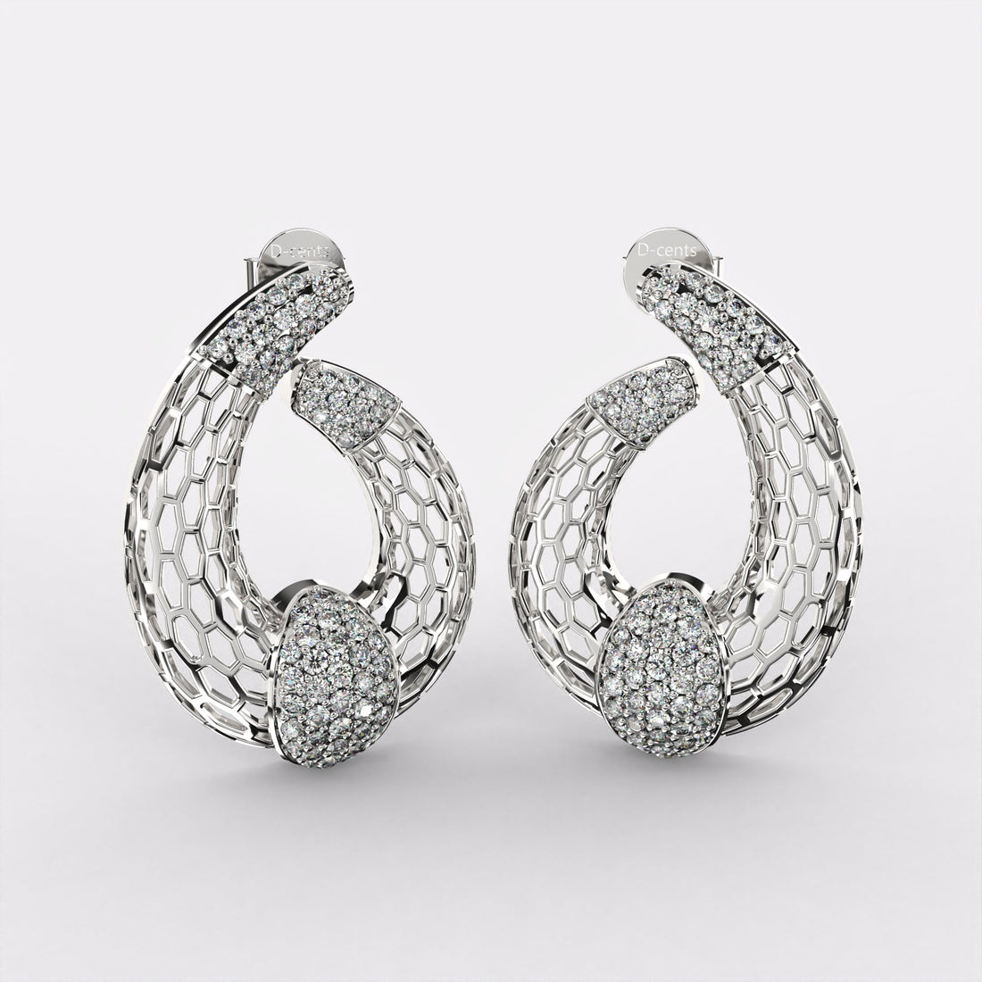 Geometric Glint Diamond Drop Earrings