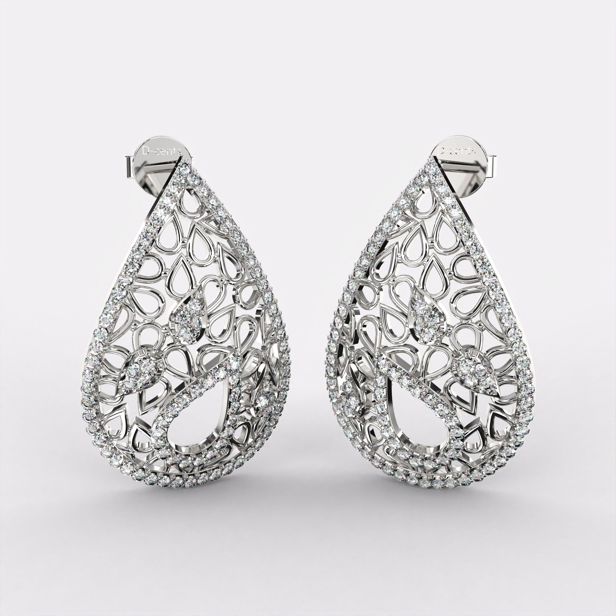Blissful Drop Diamond Earrings in 925 Silver