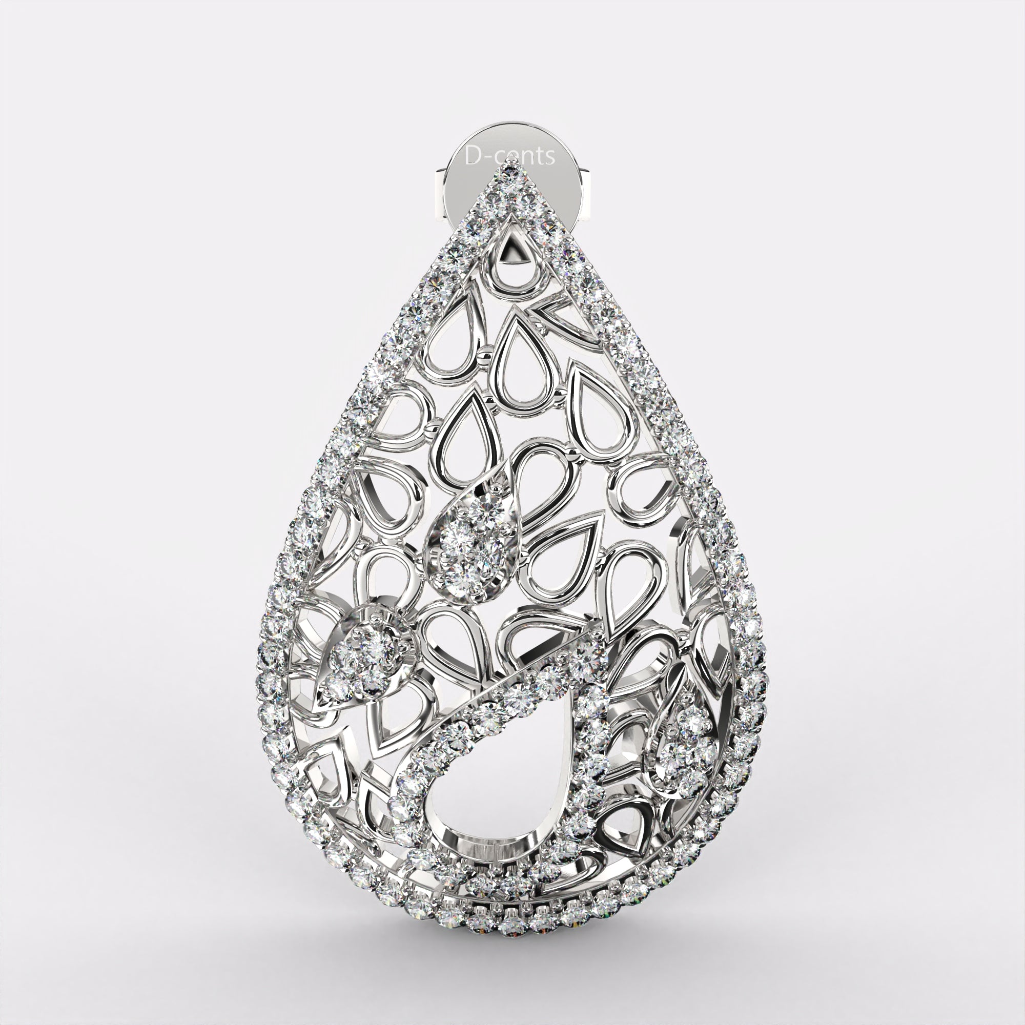 Blissful Drop Diamond Earrings in 925 Silver