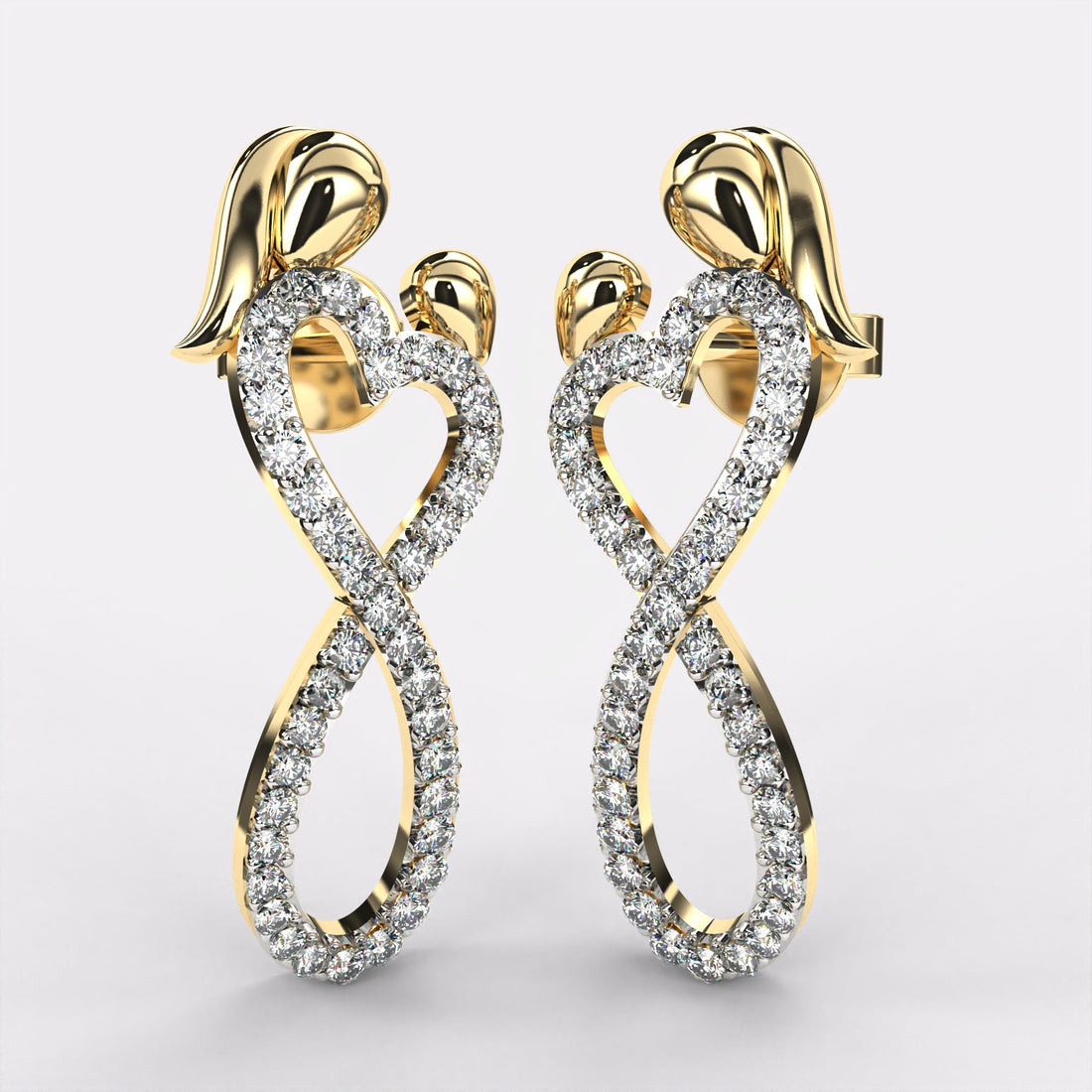 Twisted Long Diamond Earrings