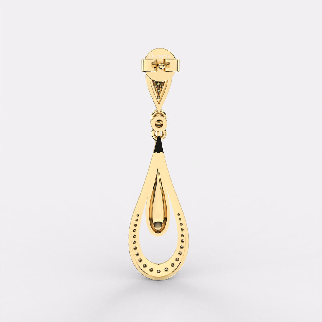 Elongated Pear Drop Diamond Earrings