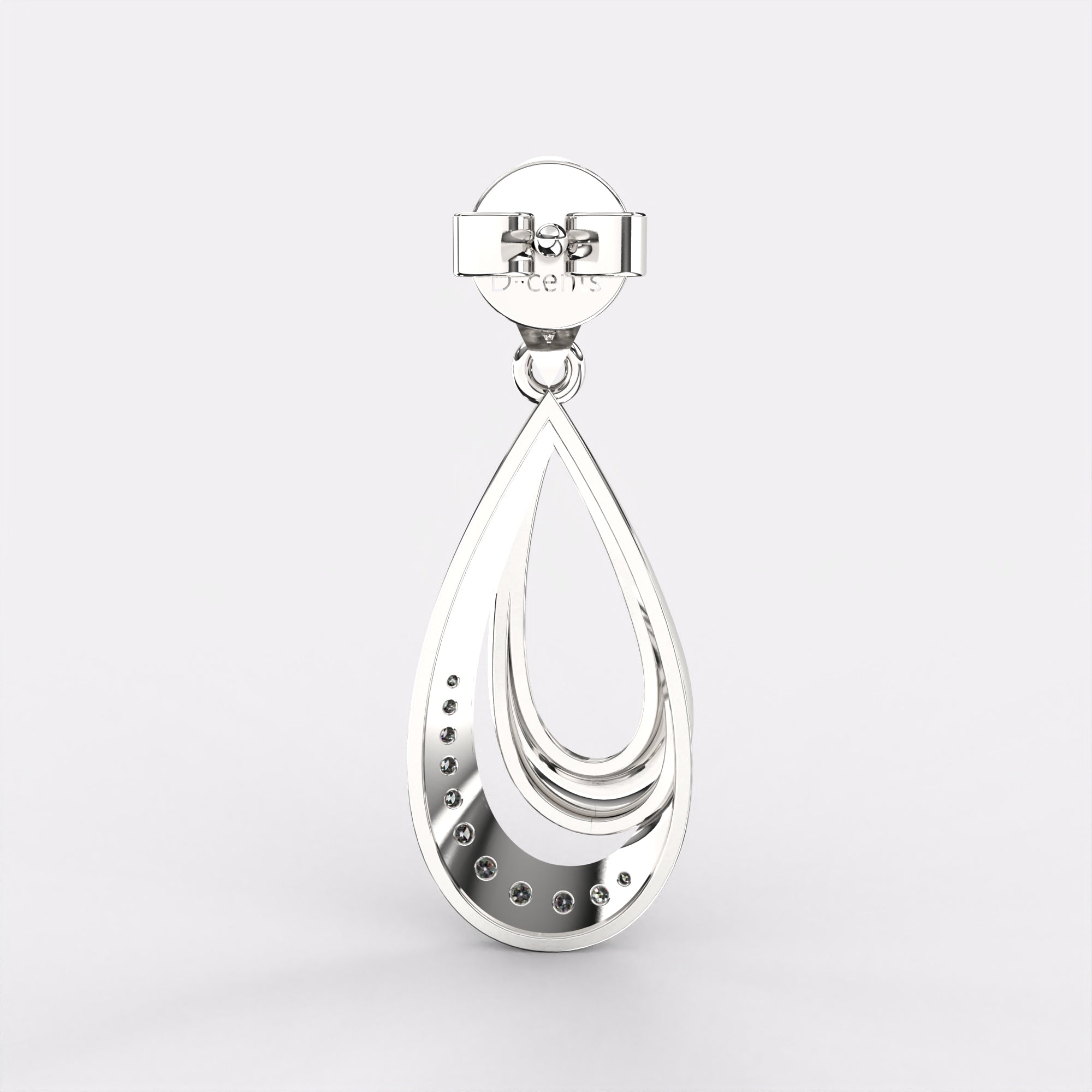Pear Drop Diamond Earrings in 925 Silver
