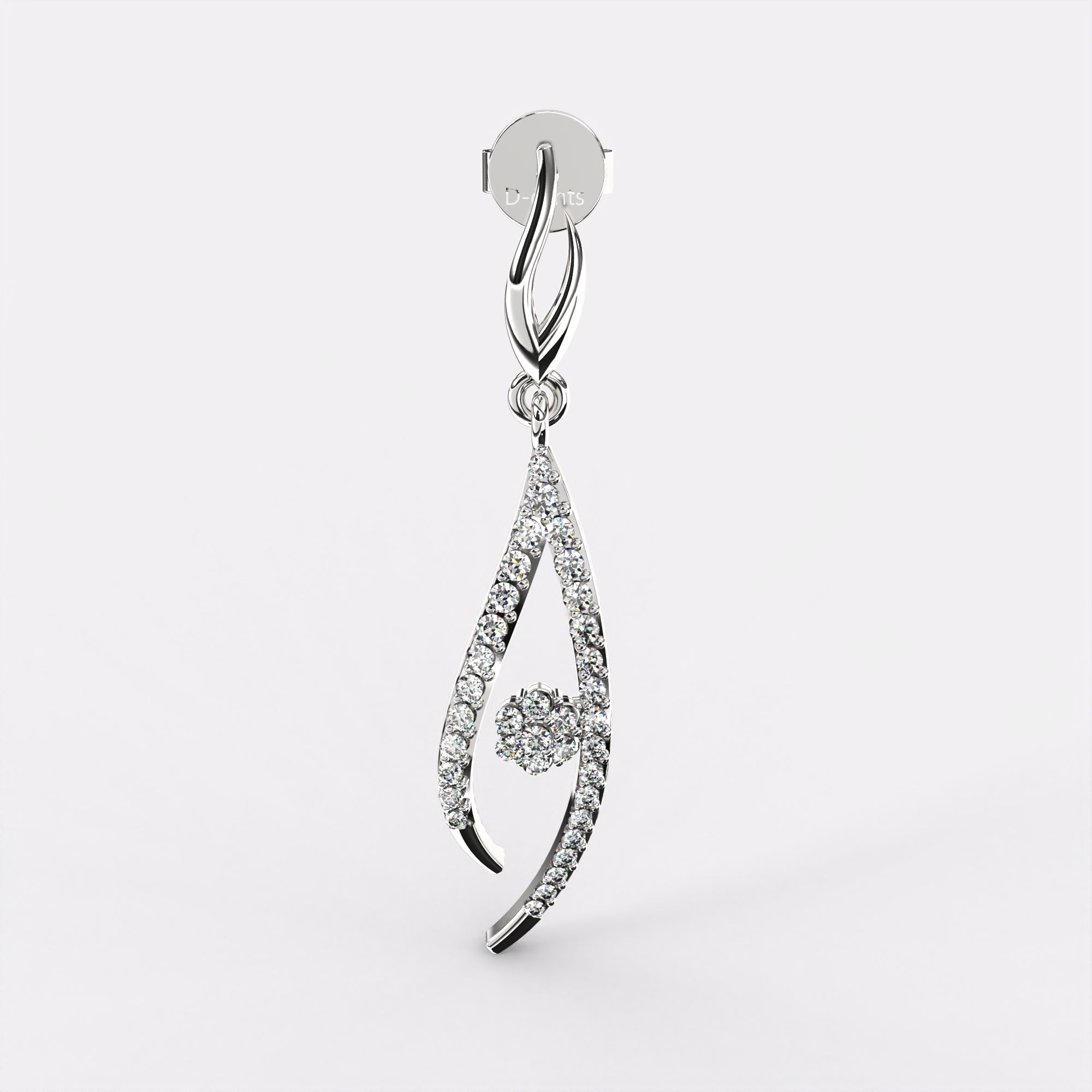 Lining Diamond Earrings In 925 Silver