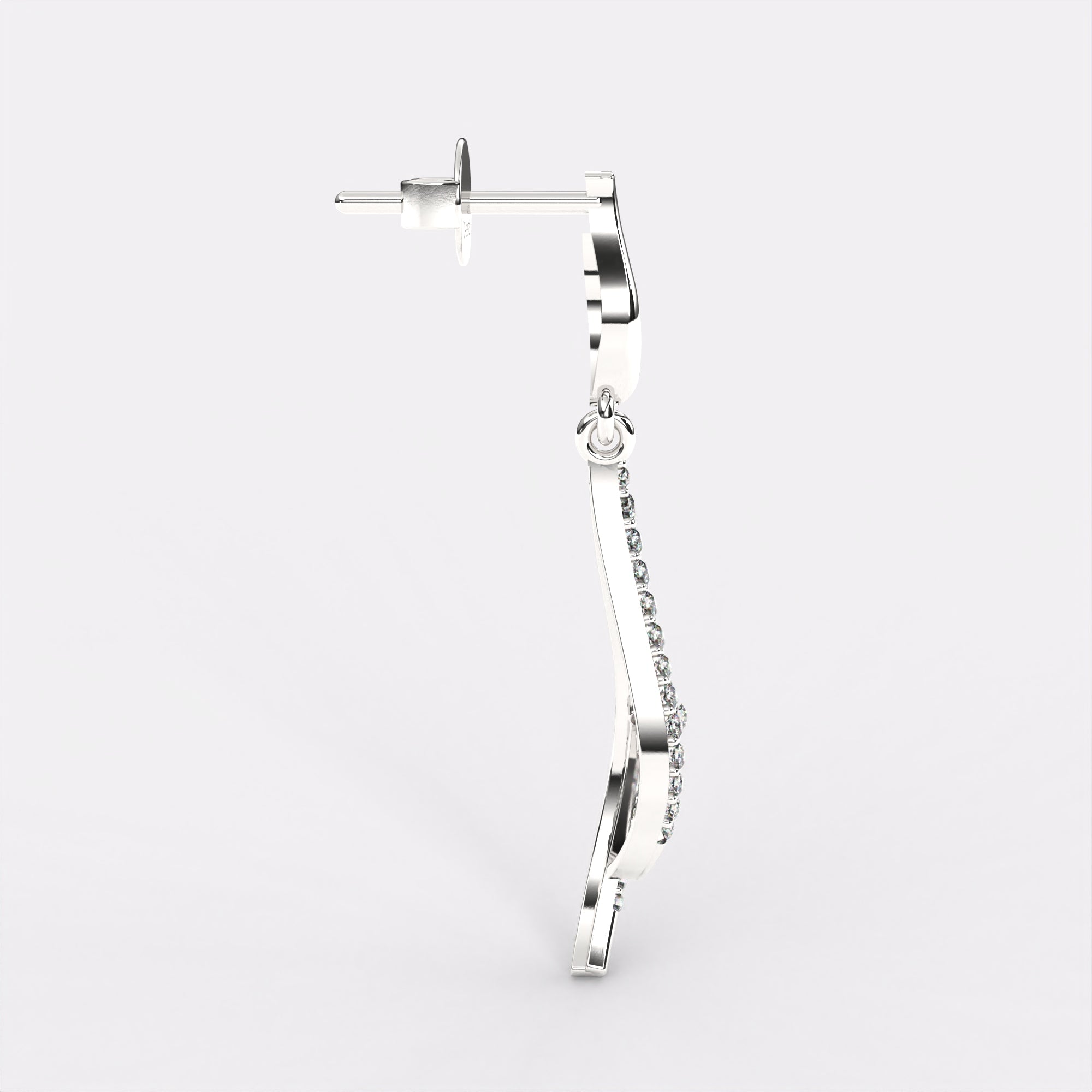 Lining Diamond Earrings In 925 Silver