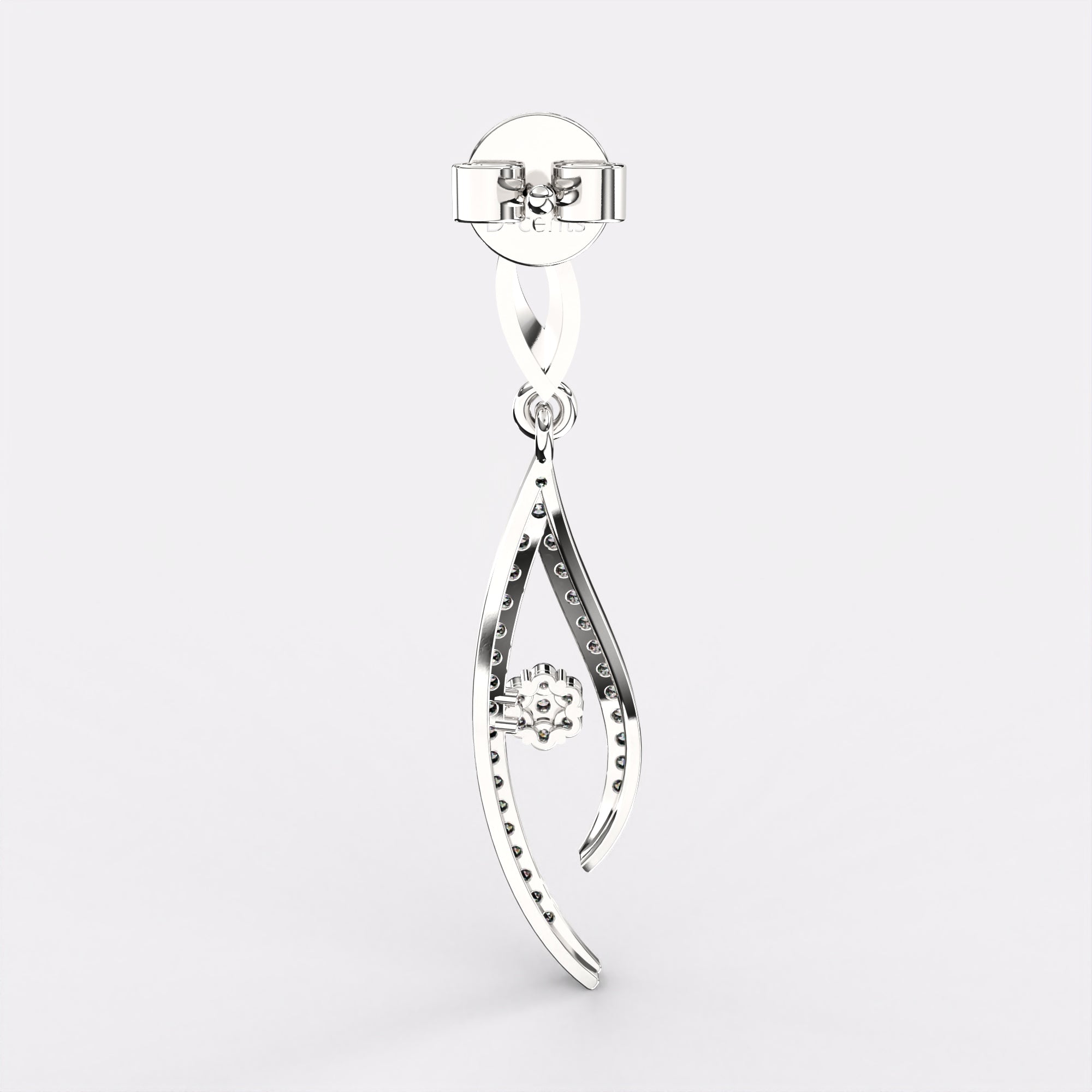 Lining Diamond Earrings In 925 Silver