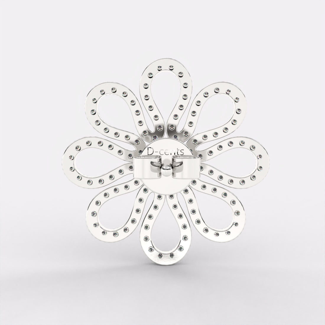 Glittering Petals Diamond Stud Earrings