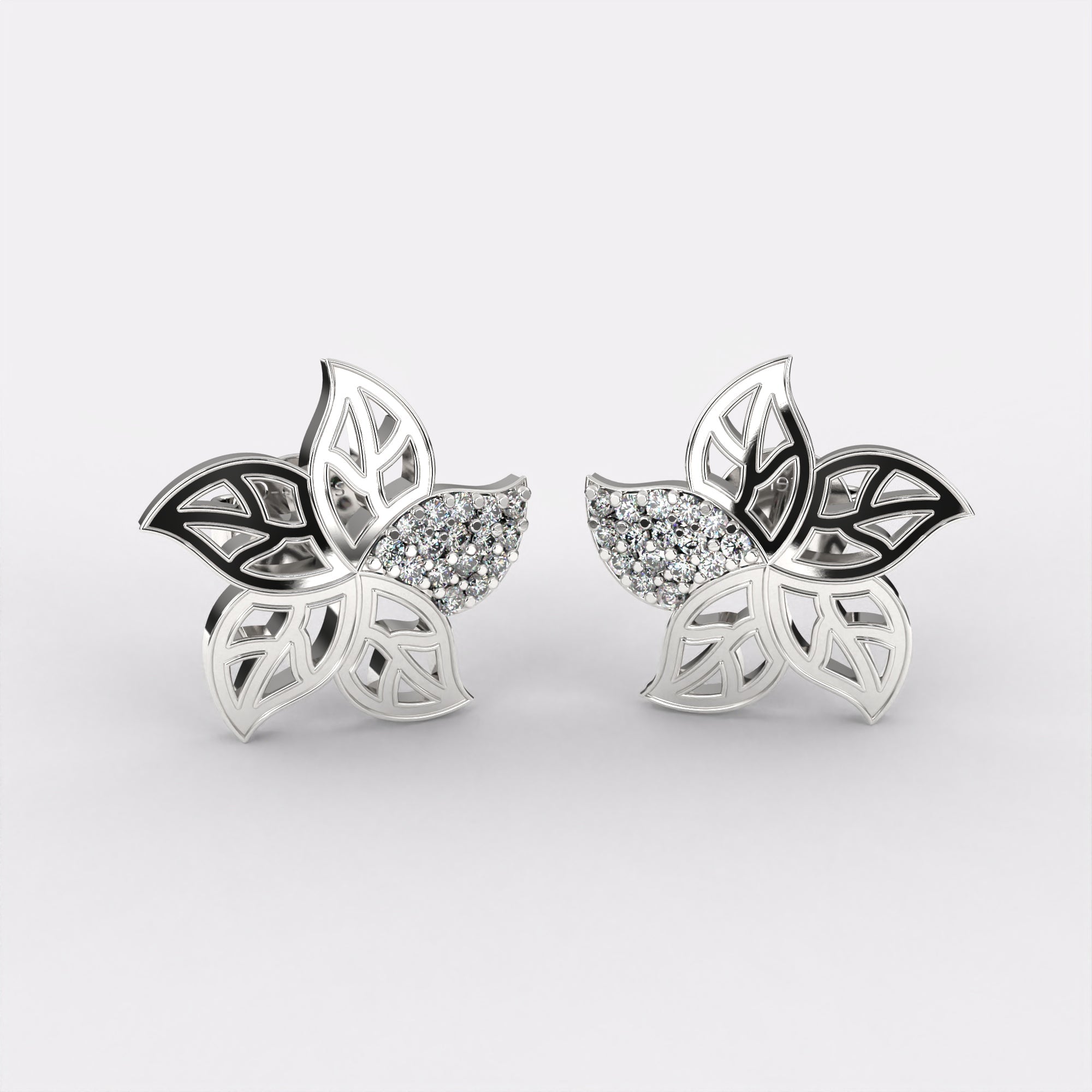 Mini Leaf Earrings In 925 Silver
