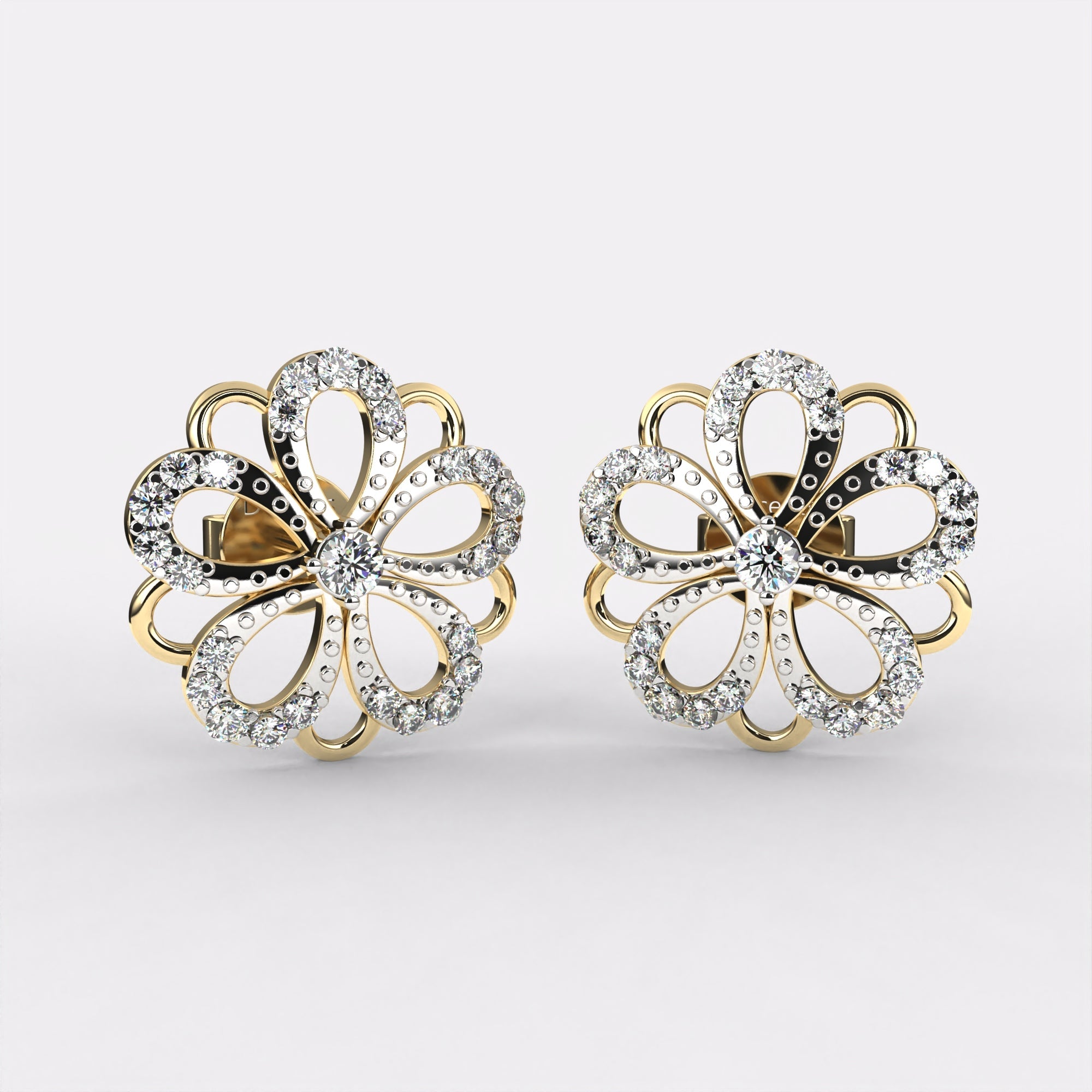 Lab Grown Bloom Diamond Stud Earrings