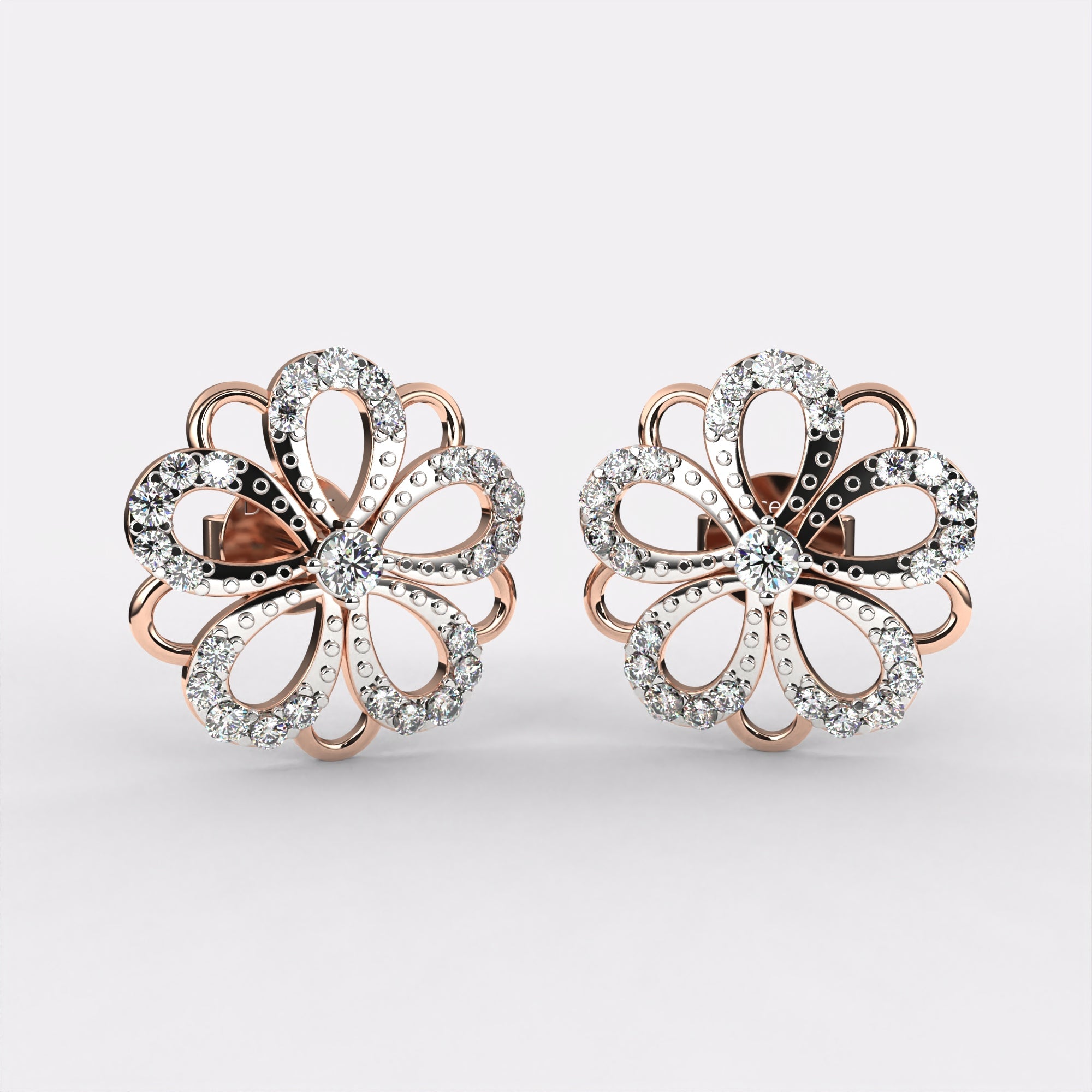 Lab Grown Bloom Diamond Stud Earrings