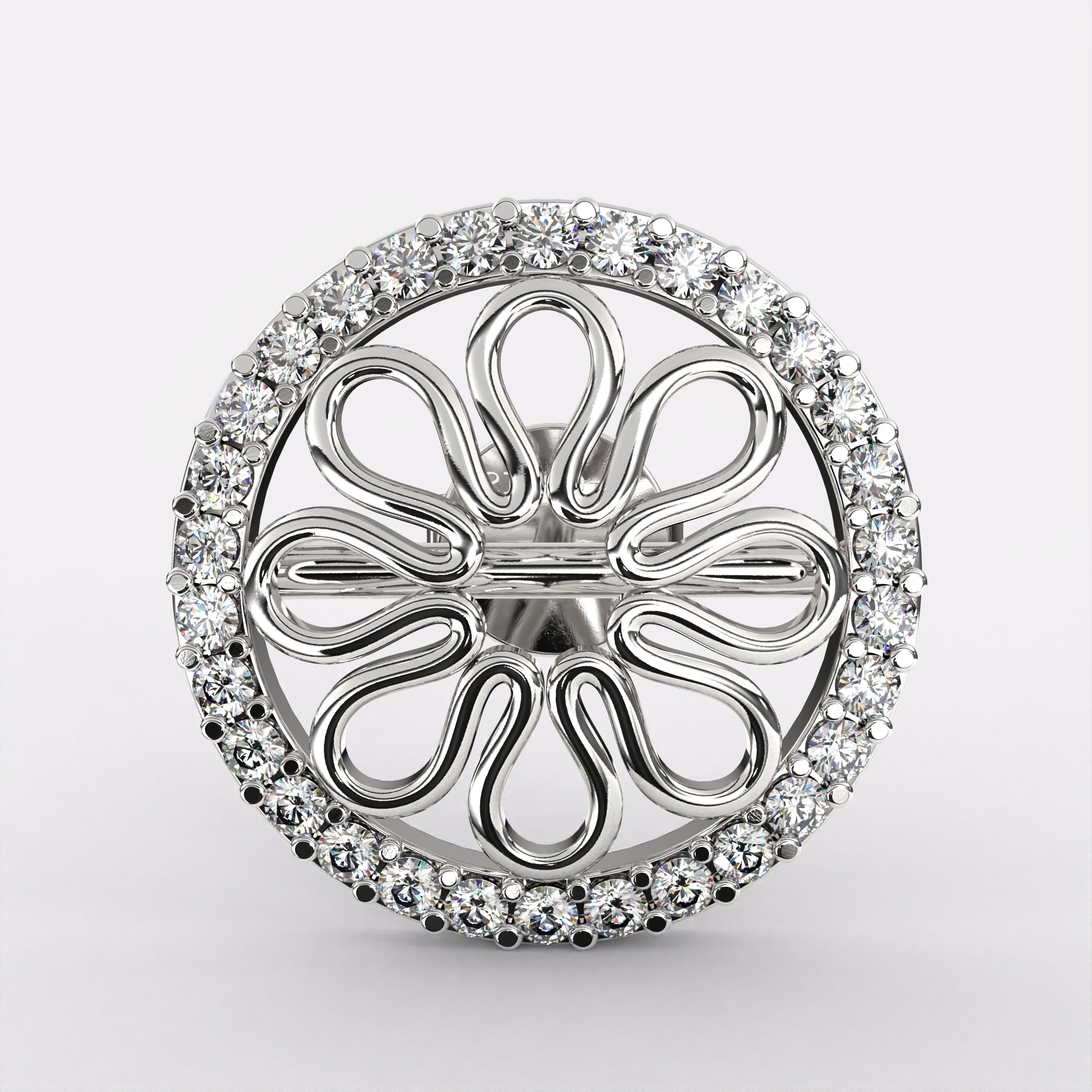 Flora Charms diamond earrings In 925 Silver