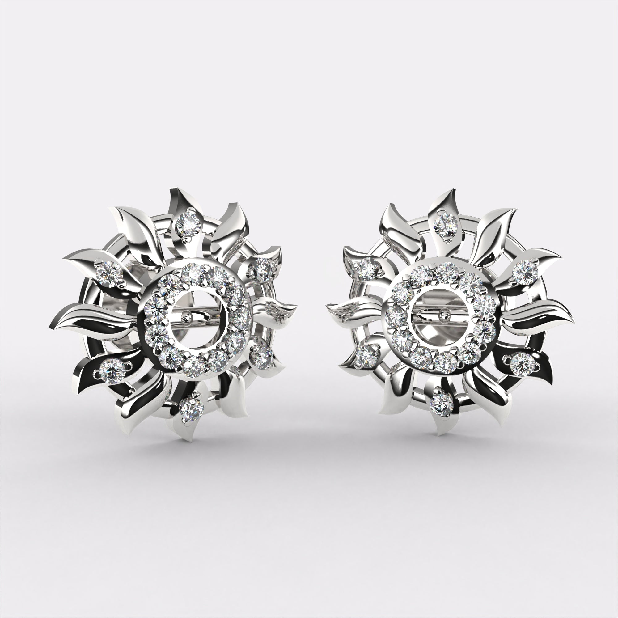 Moonlit Blossoms Diamond earrings In 925 Silver