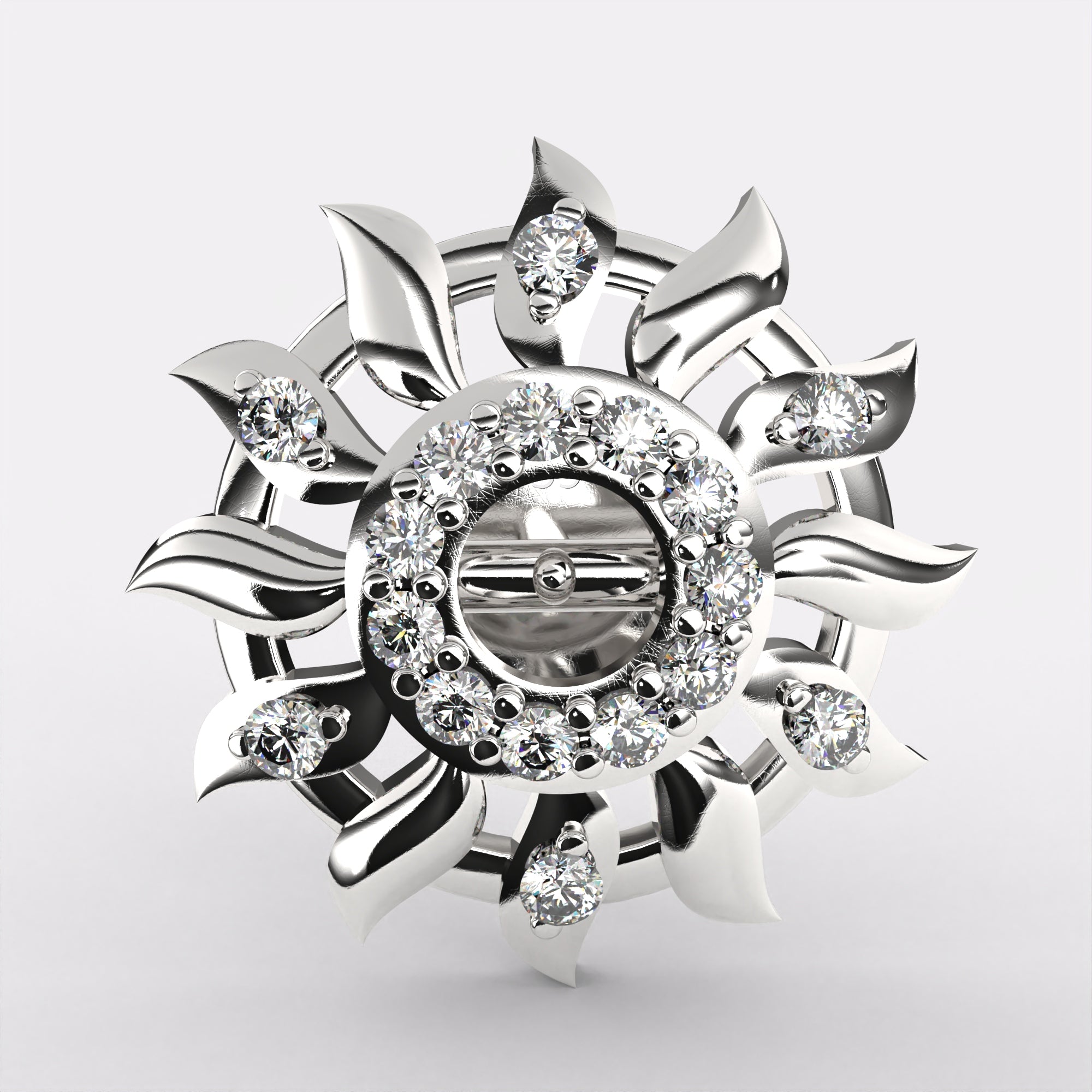 Moonlit Blossoms Diamond earrings In 925 Silver